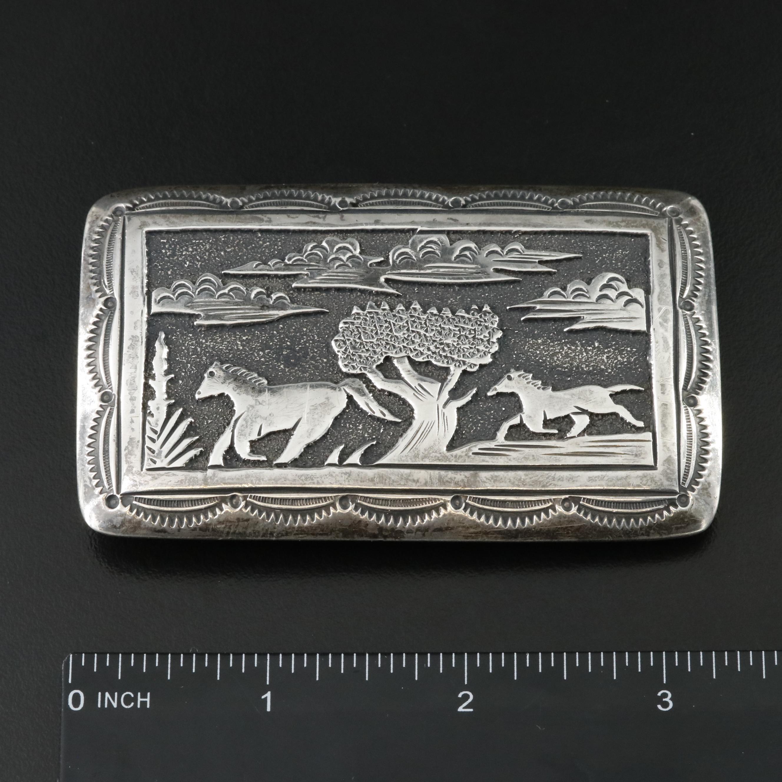 Thomas Singer Navajo Diné Sterling Belt Buckle