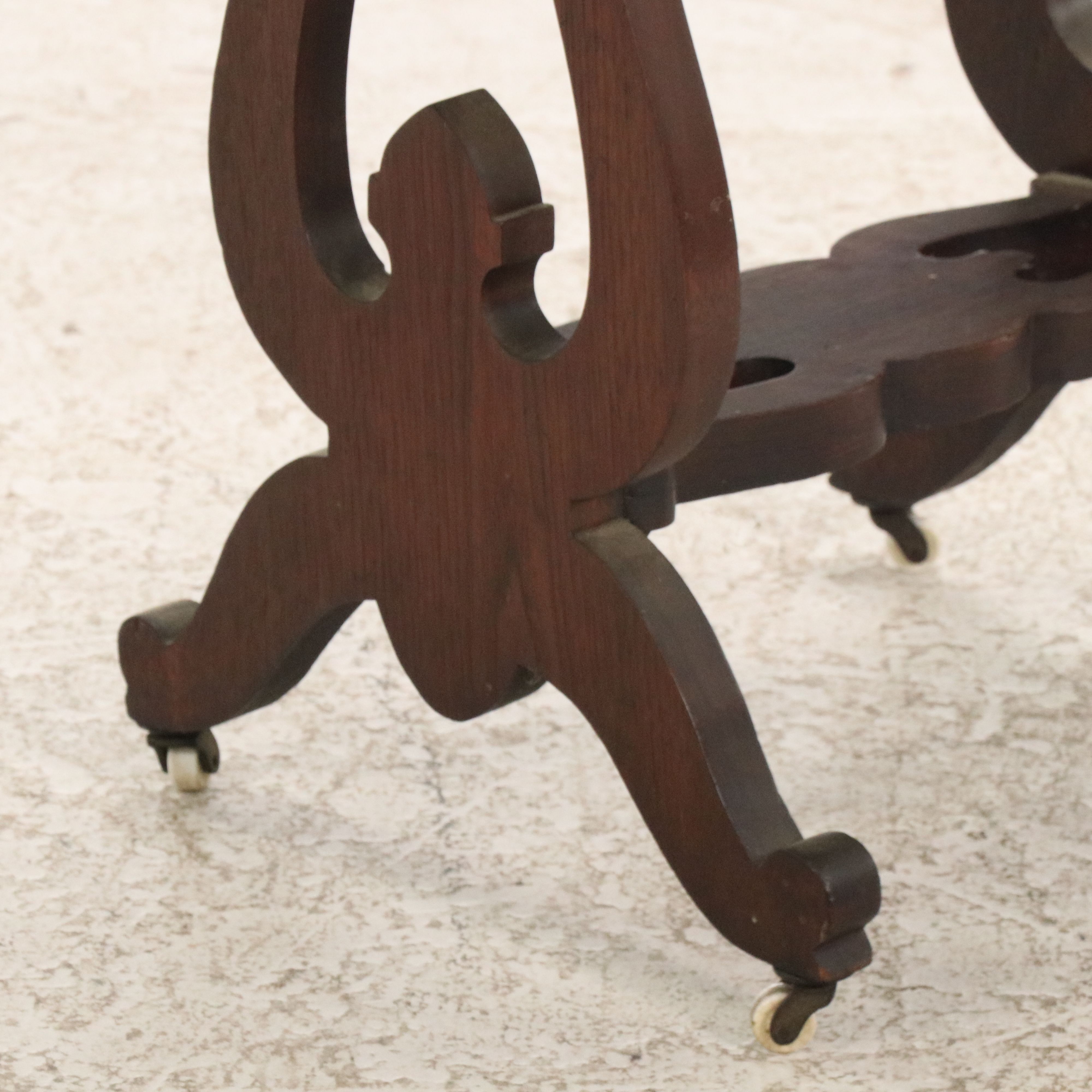Victorian Marble Top Walnut Table, Late 19th Century