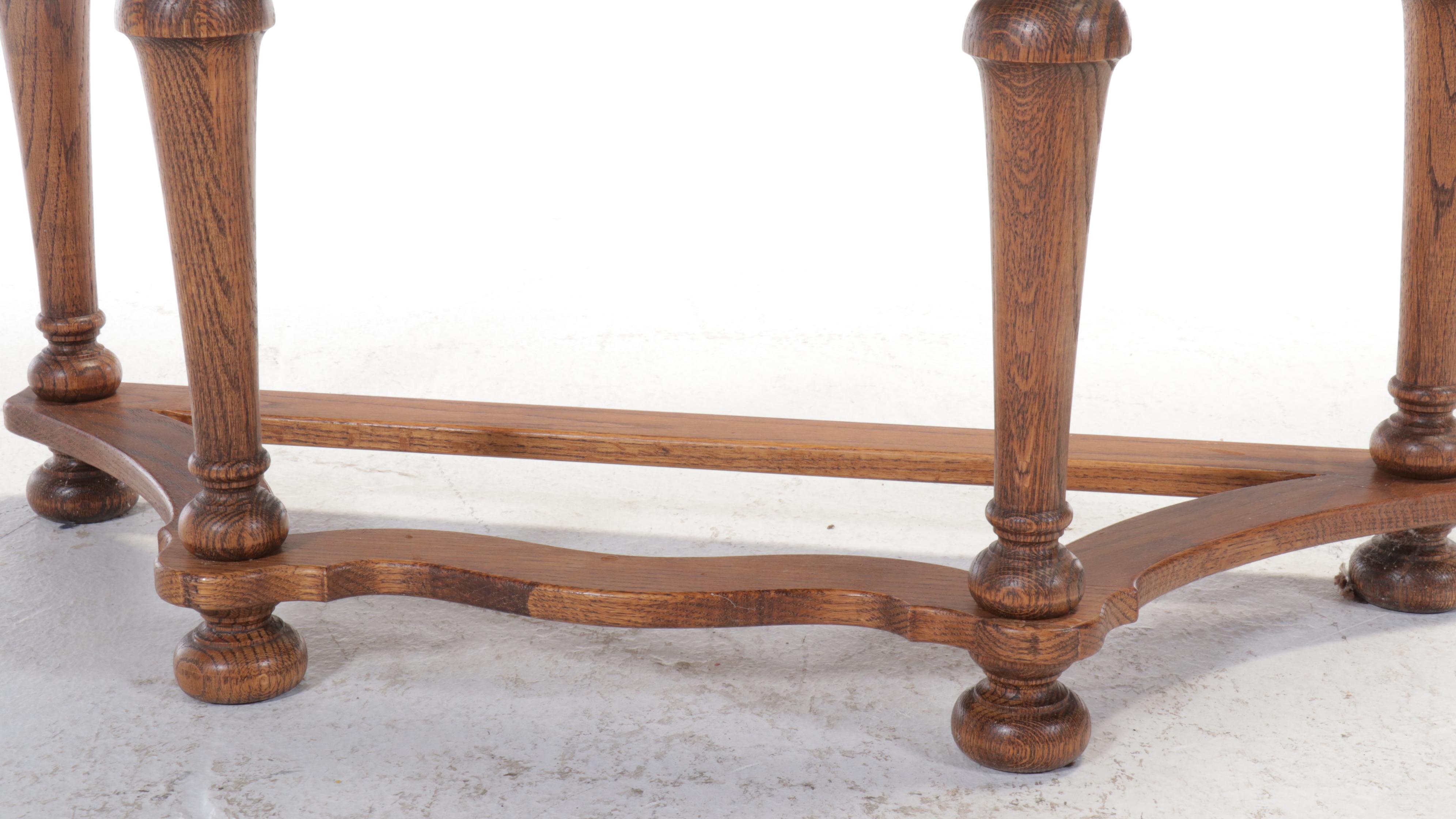 Jacobean Style Oak Console Table, Mid to Late 20th Century