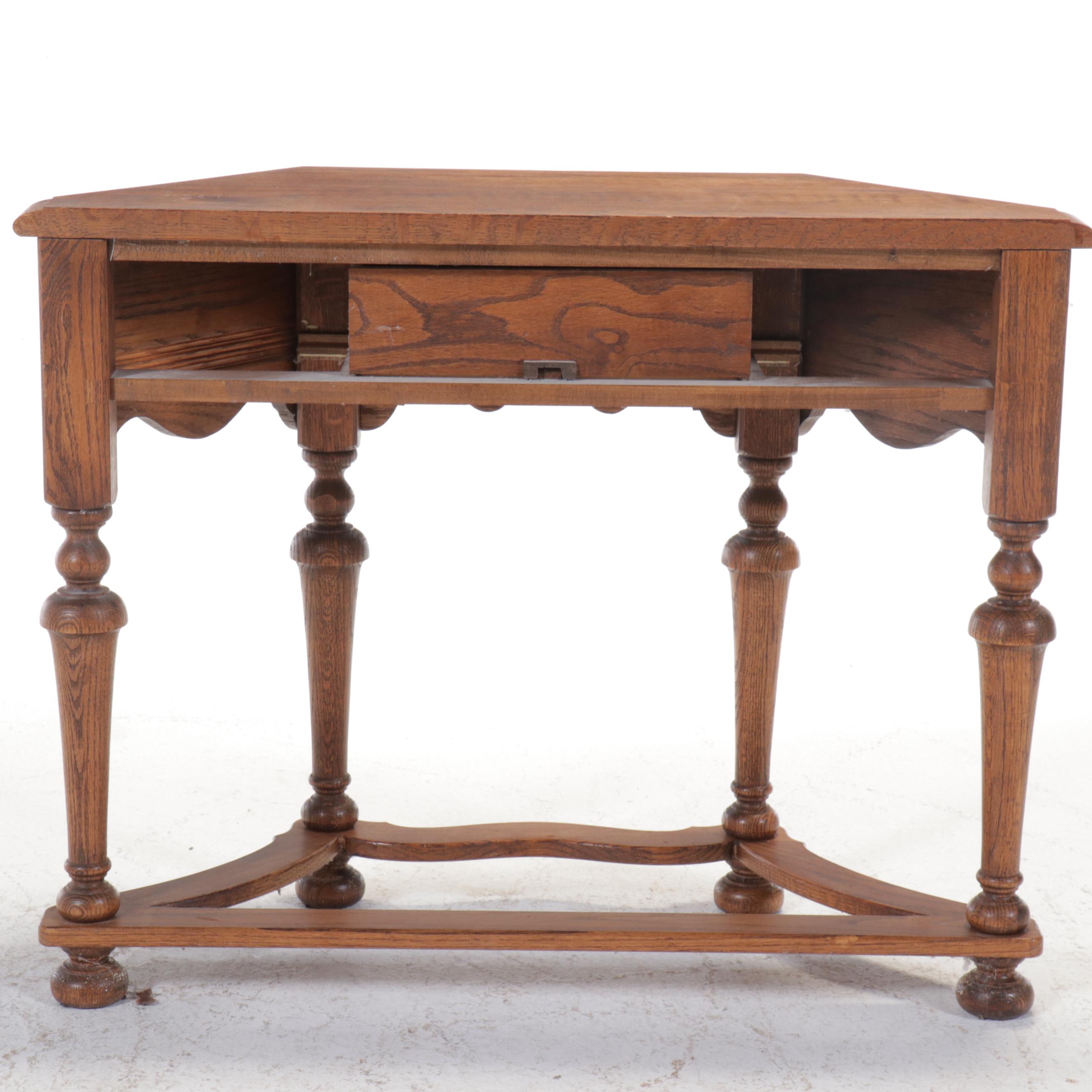 Jacobean Style Oak Console Table, Mid to Late 20th Century