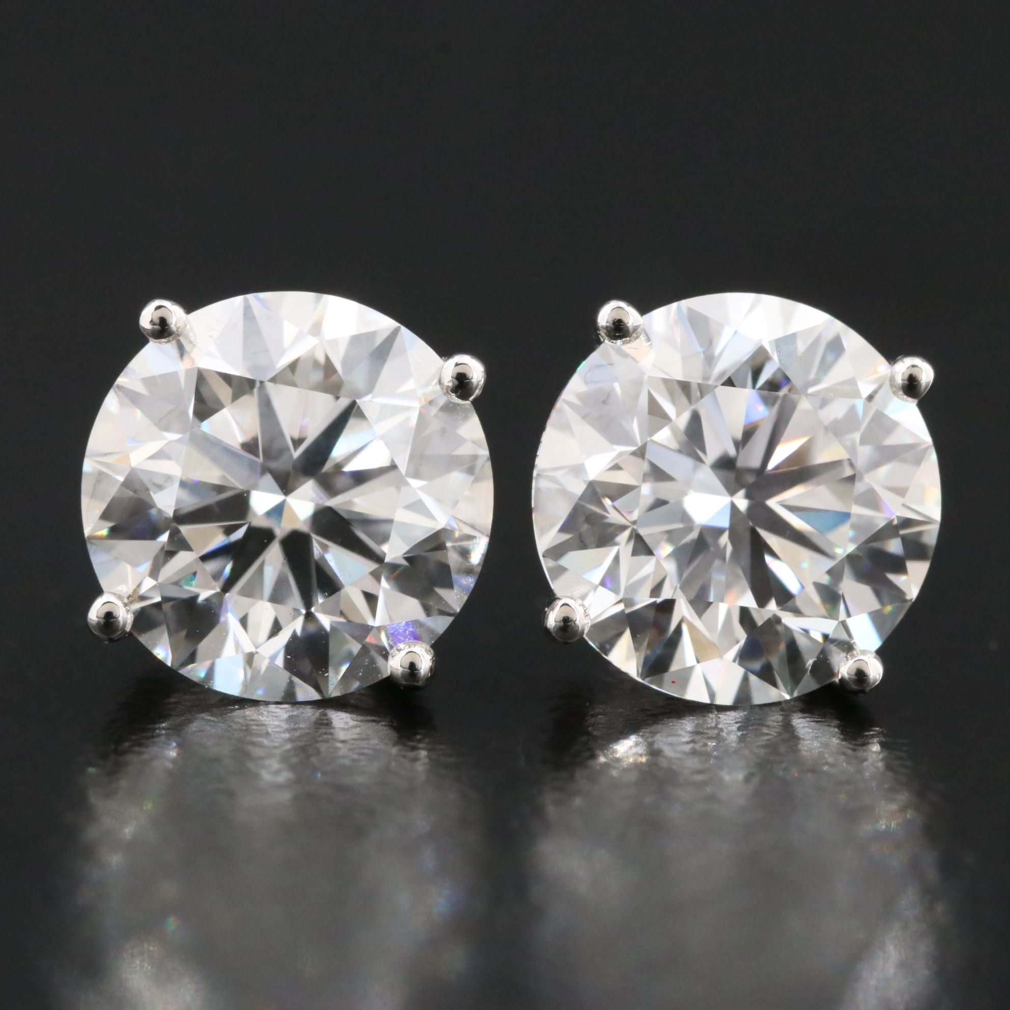 Platinum 5.01 CTW Lab Grown Diamond Stud Earrings with IGI Reports