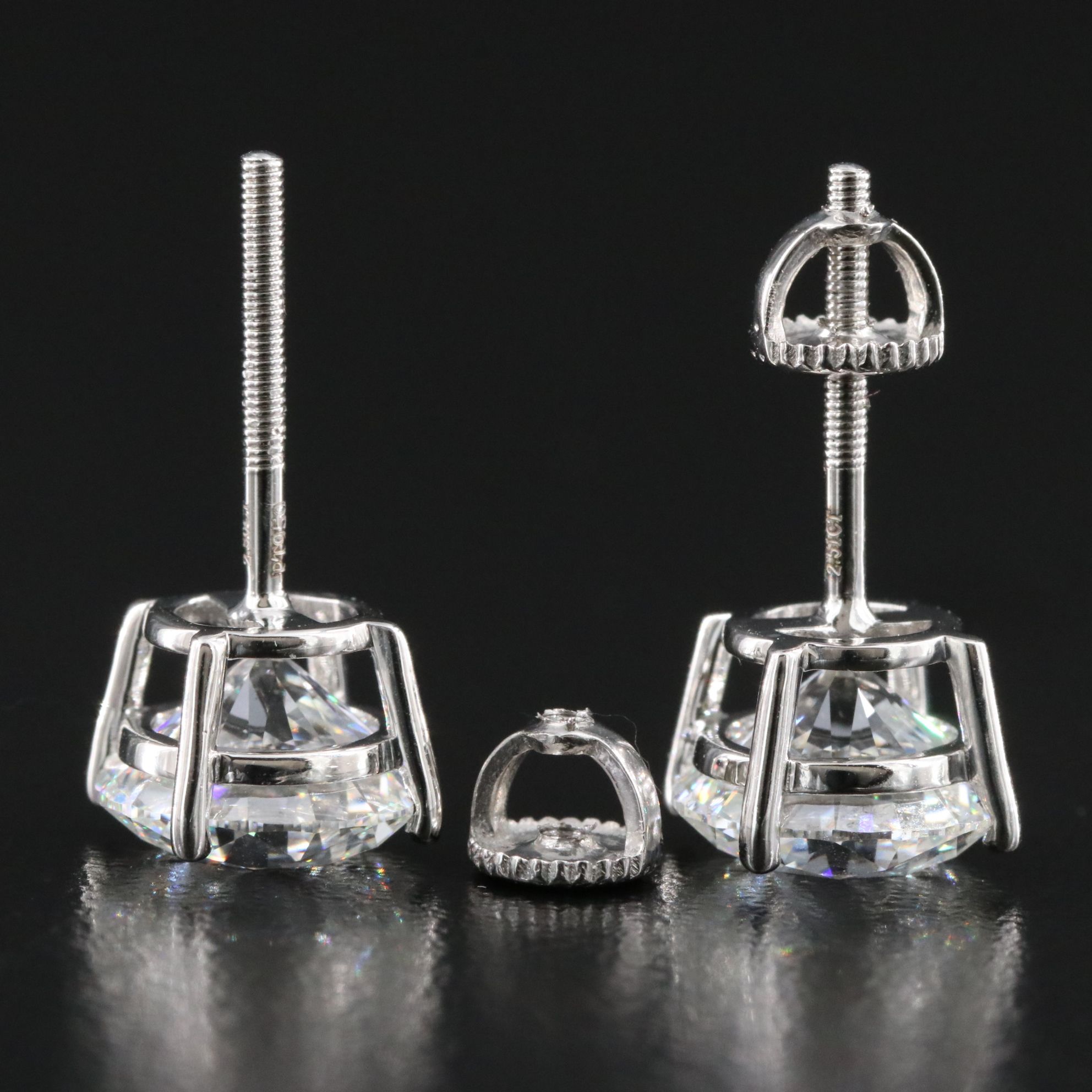 Platinum 5.01 CTW Lab Grown Diamond Stud Earrings with IGI Reports
