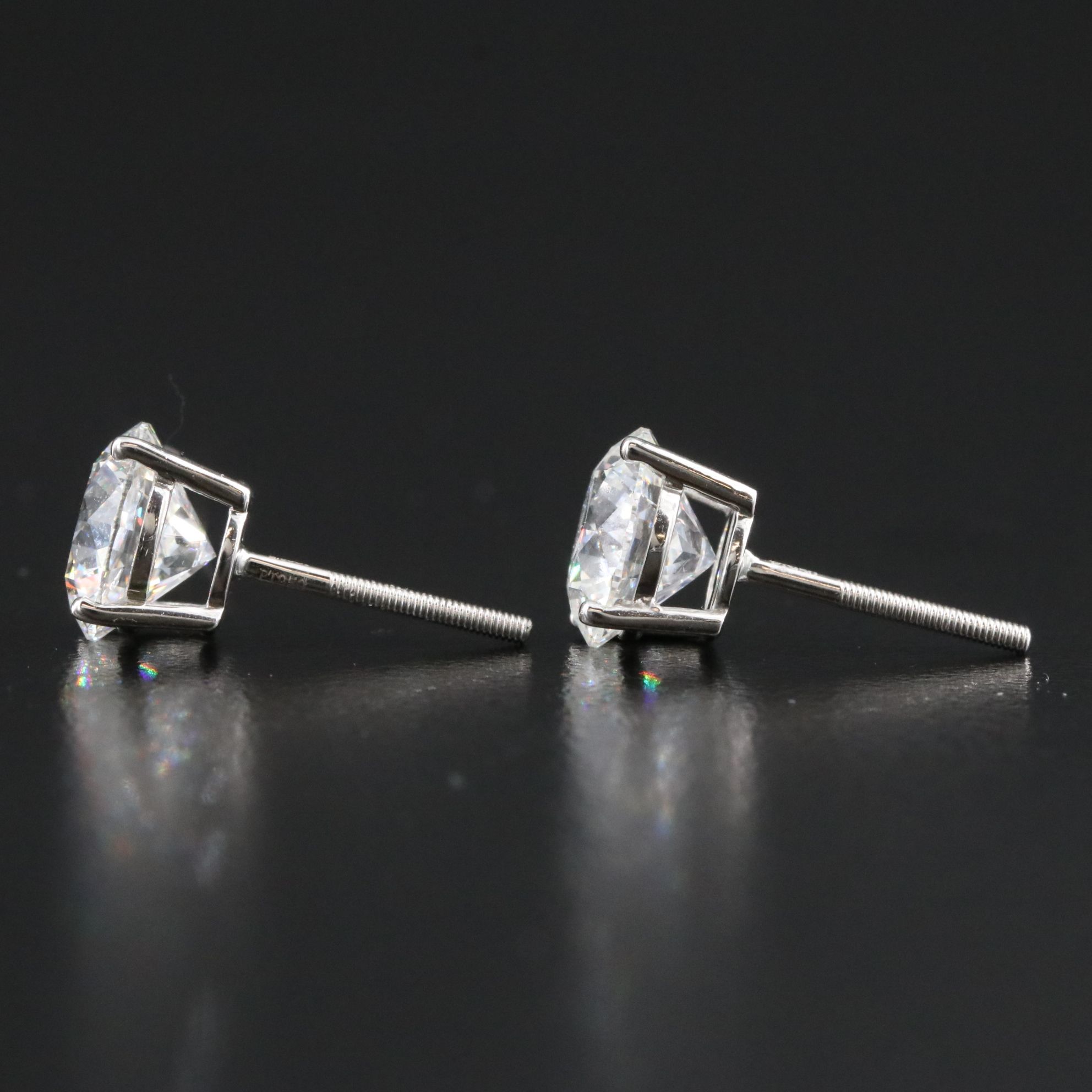 Platinum 5.01 CTW Lab Grown Diamond Stud Earrings with IGI Reports