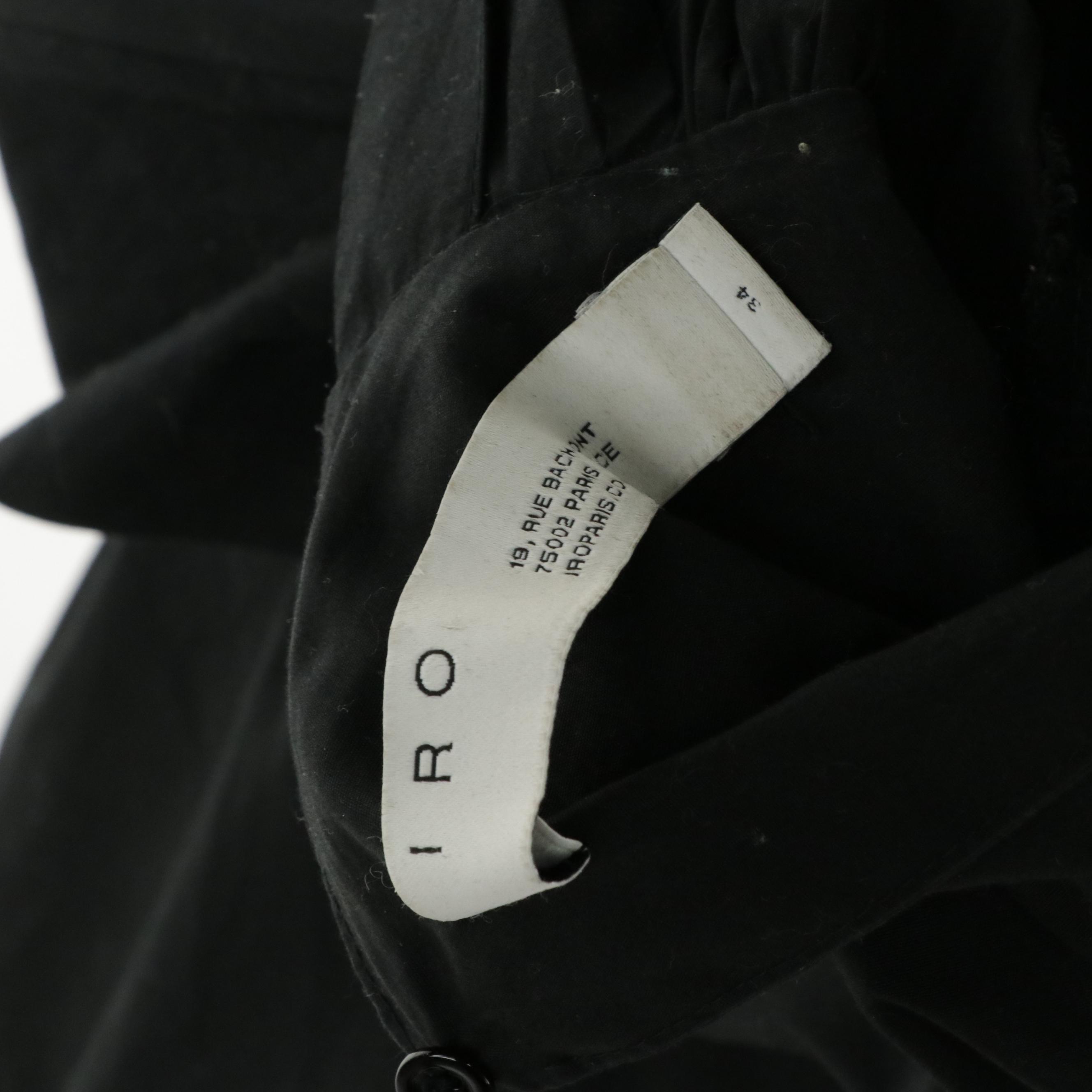 IRO Gathered Black Cotton "Pleona" Ruffle Sleeve Jumpsuit