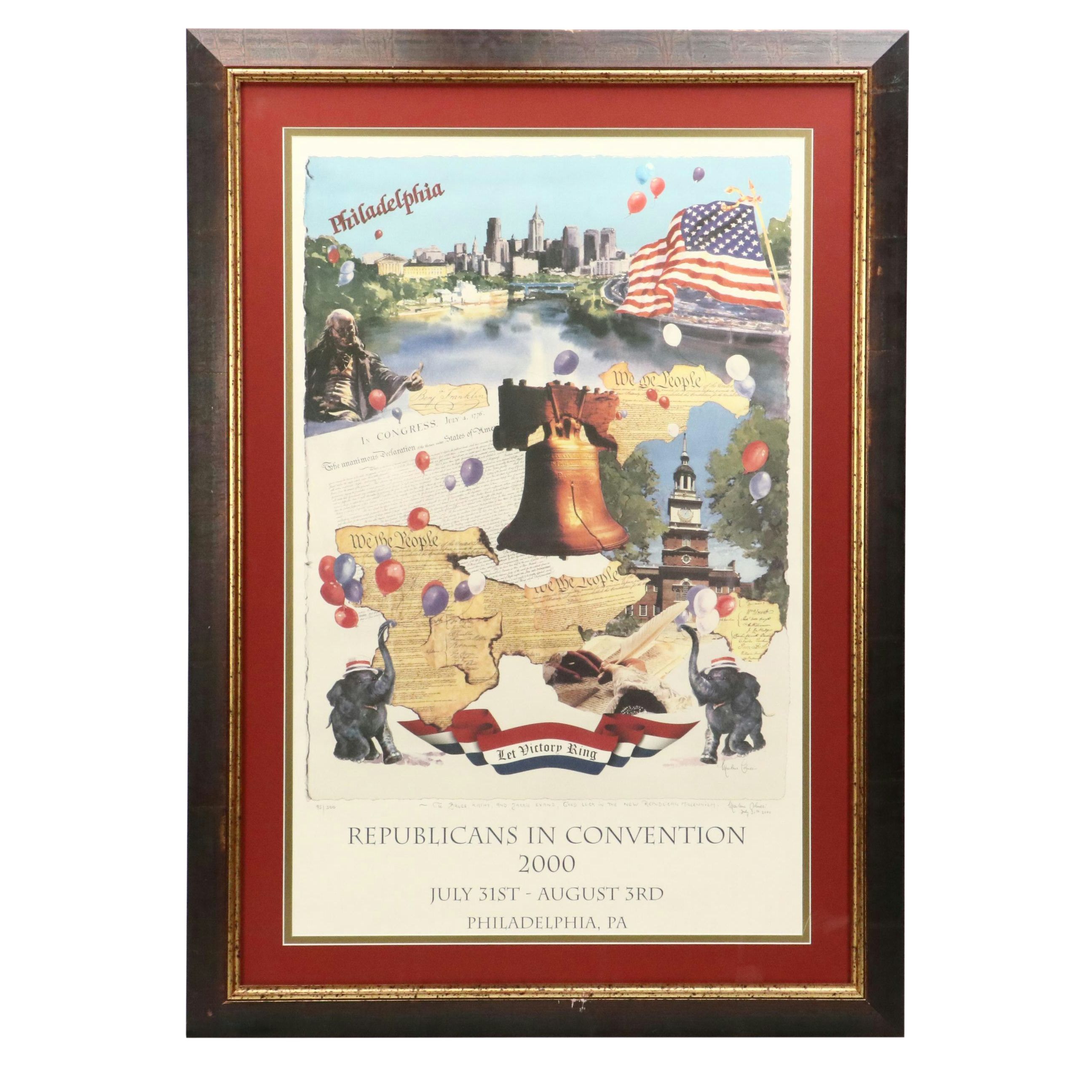 Marlene Colucci Offset Lithograph Republican Convention Poster, 2000