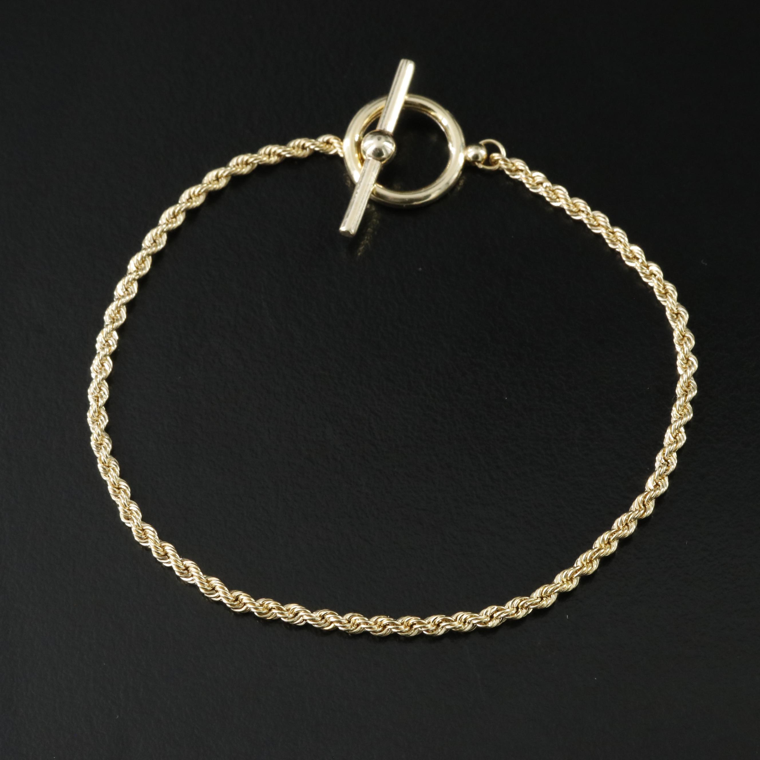 14K Rope Chain Bracelet