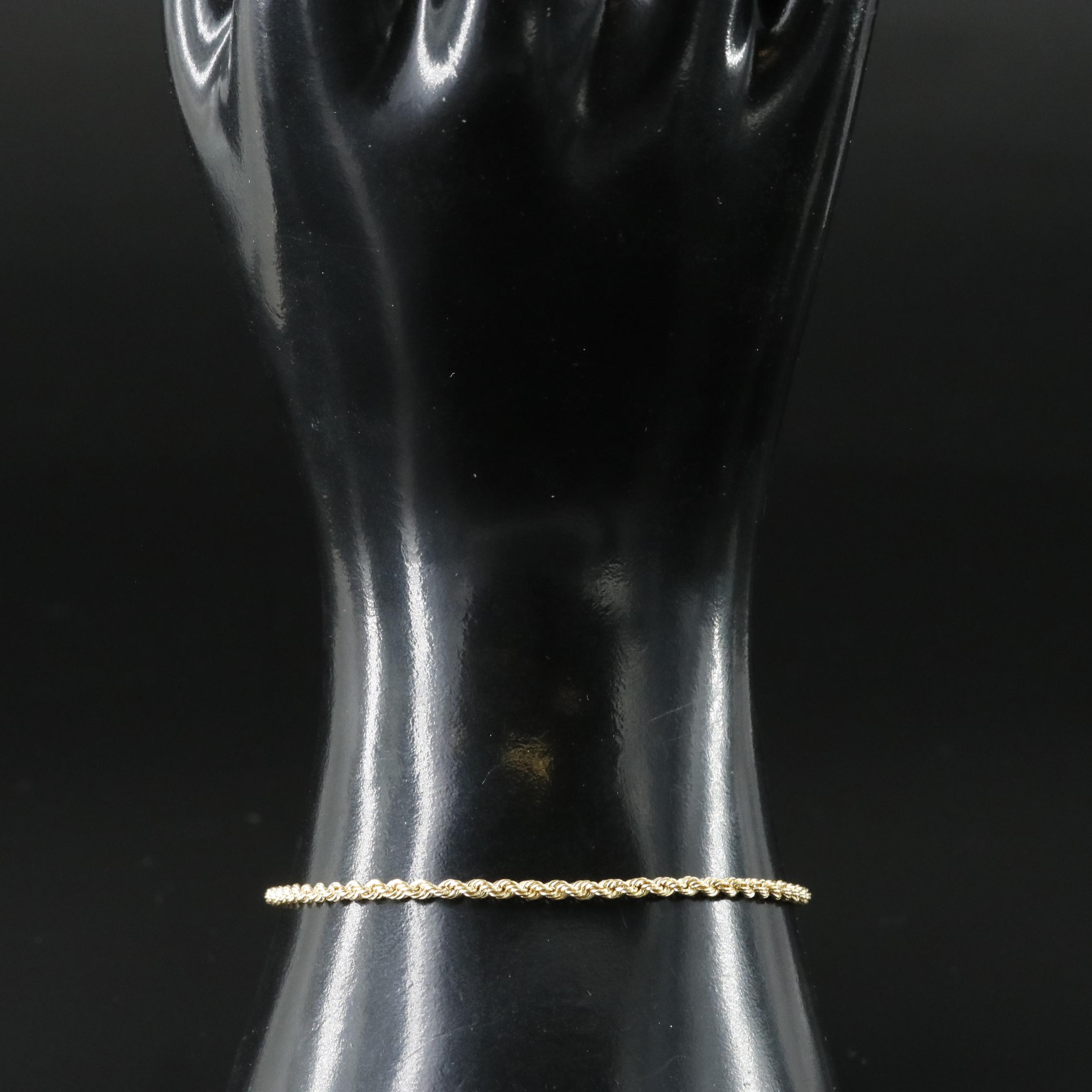 14K Rope Chain Bracelet