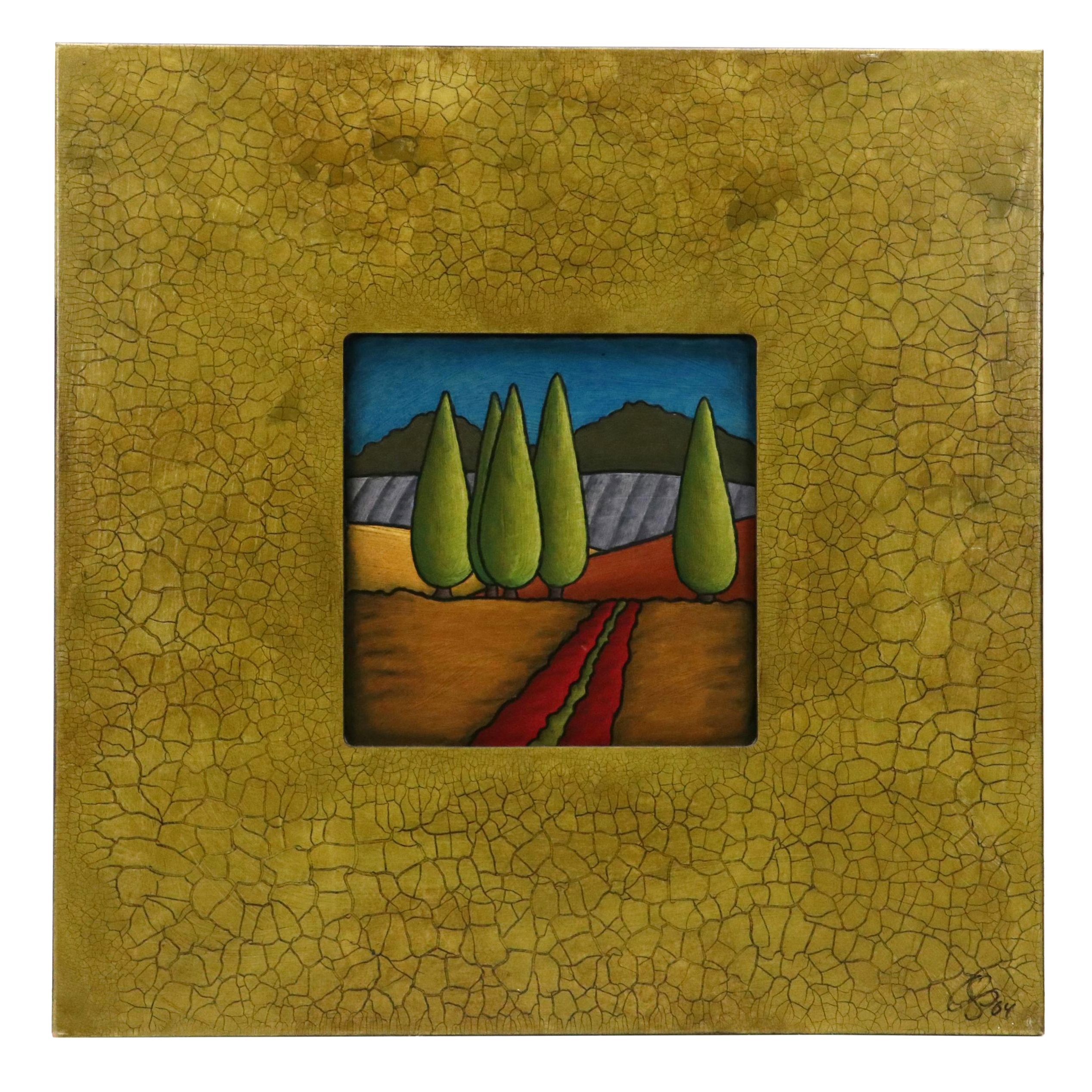 Chip DuPont Oil Painting of Tuscan Landscape, 2004