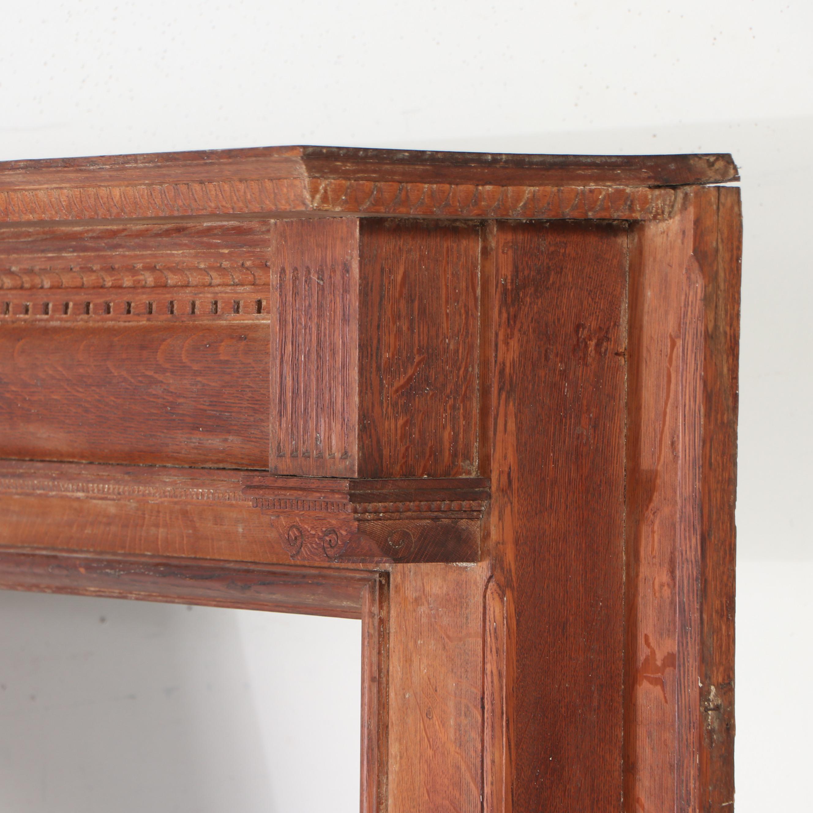 Architectural Salvage Greek Revival Style Wooden Mantel Surround