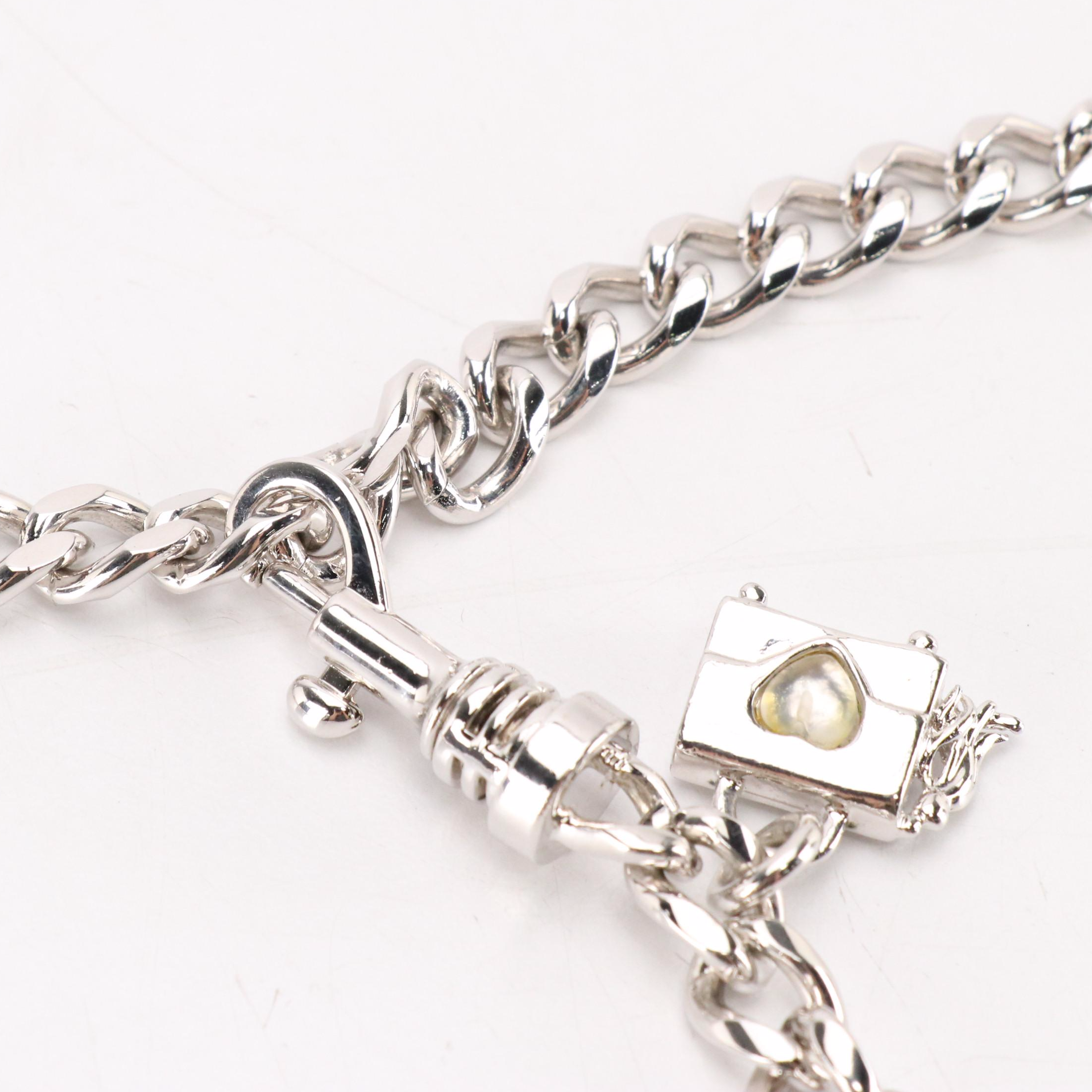 St. John Knits Gemstone/Charm Link Chain Belt