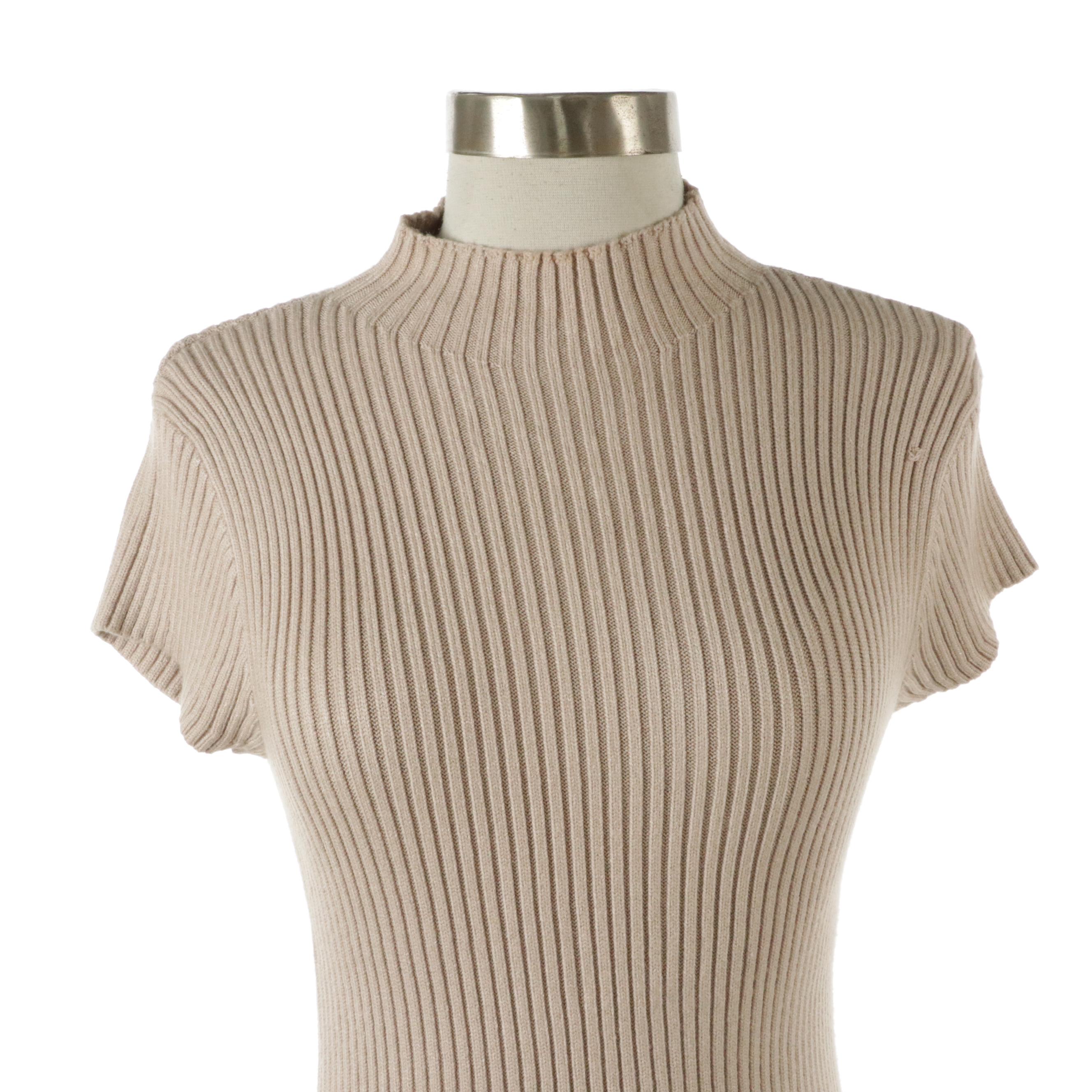 En Saison Ribbed Knit Elaine Short Sleeve Top & Bobi Side Shirred Tee with Tags