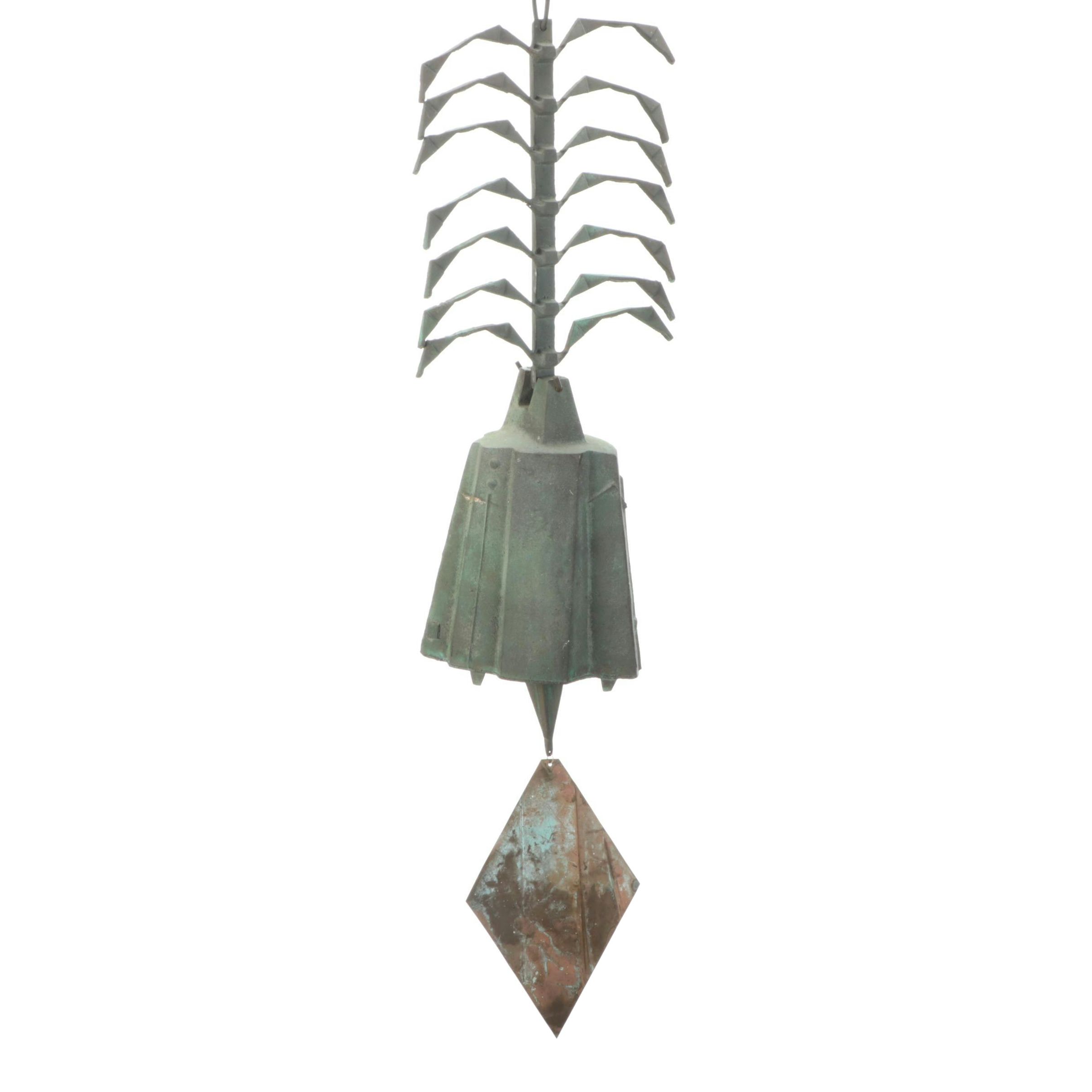 Paolo Soleri Brutalist Bronze Ribcage Windbell, Circa 1975