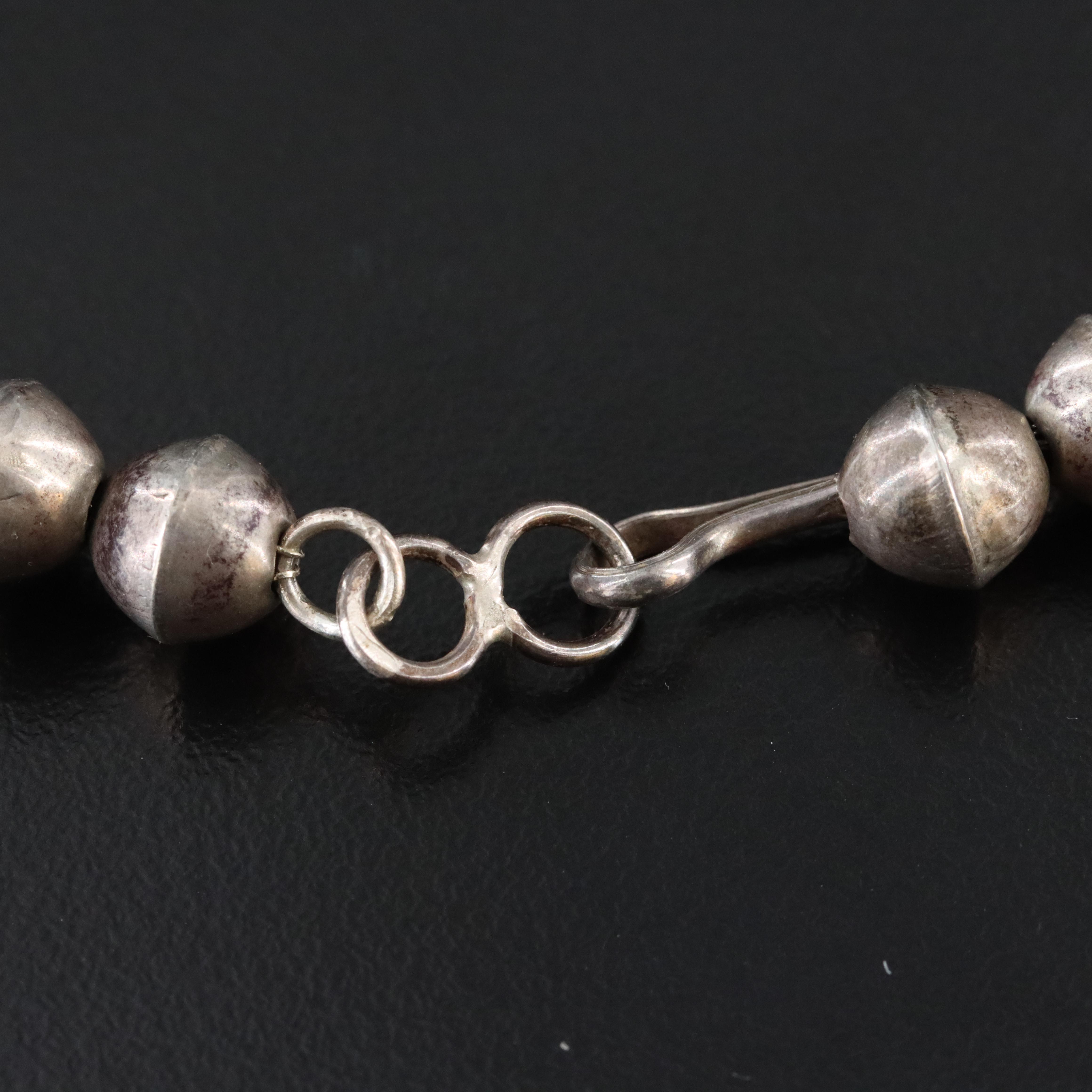 Southwestern Sterling Turquoise Squash Blossom Necklace