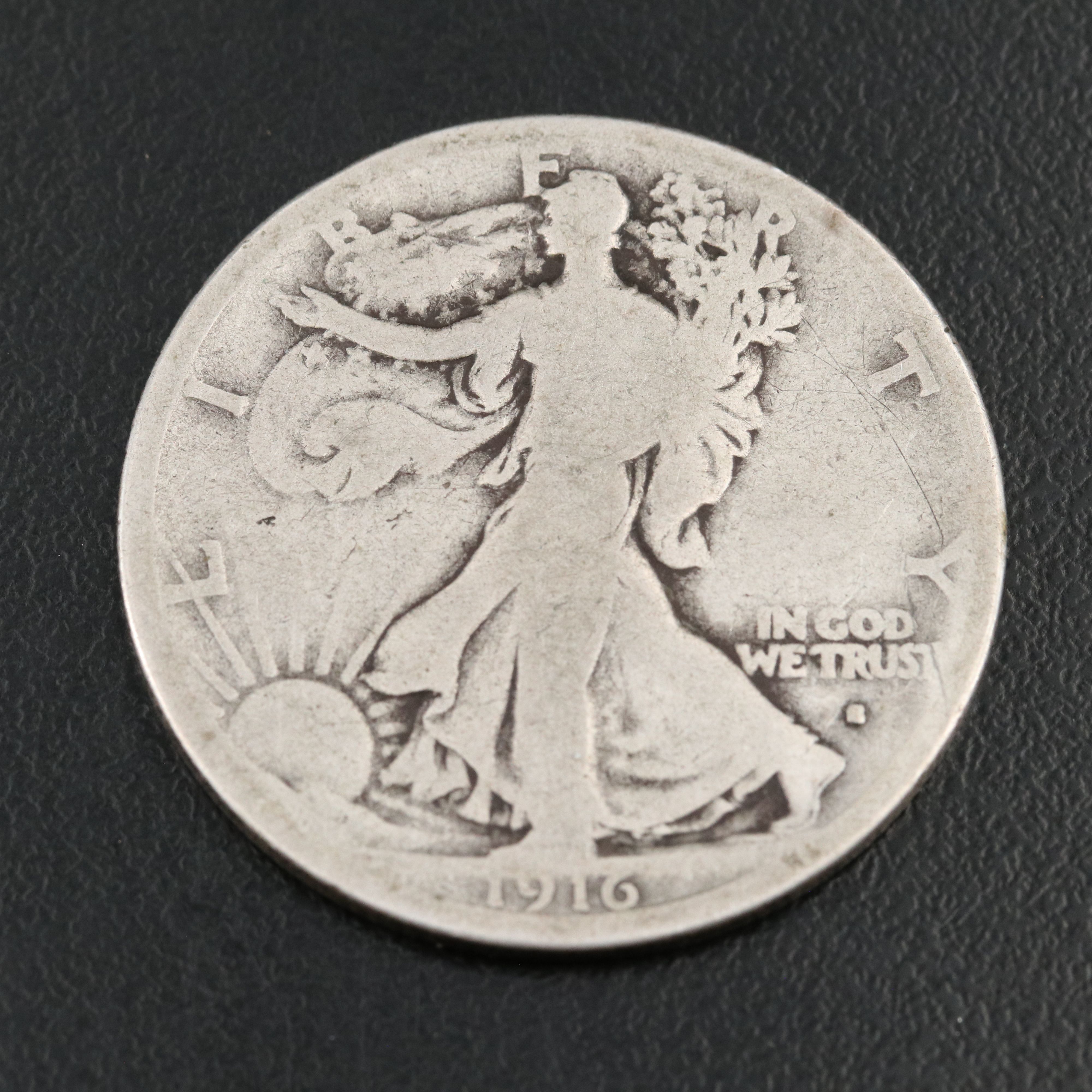 Three Different 1916 Walking Liberty Half Dollars