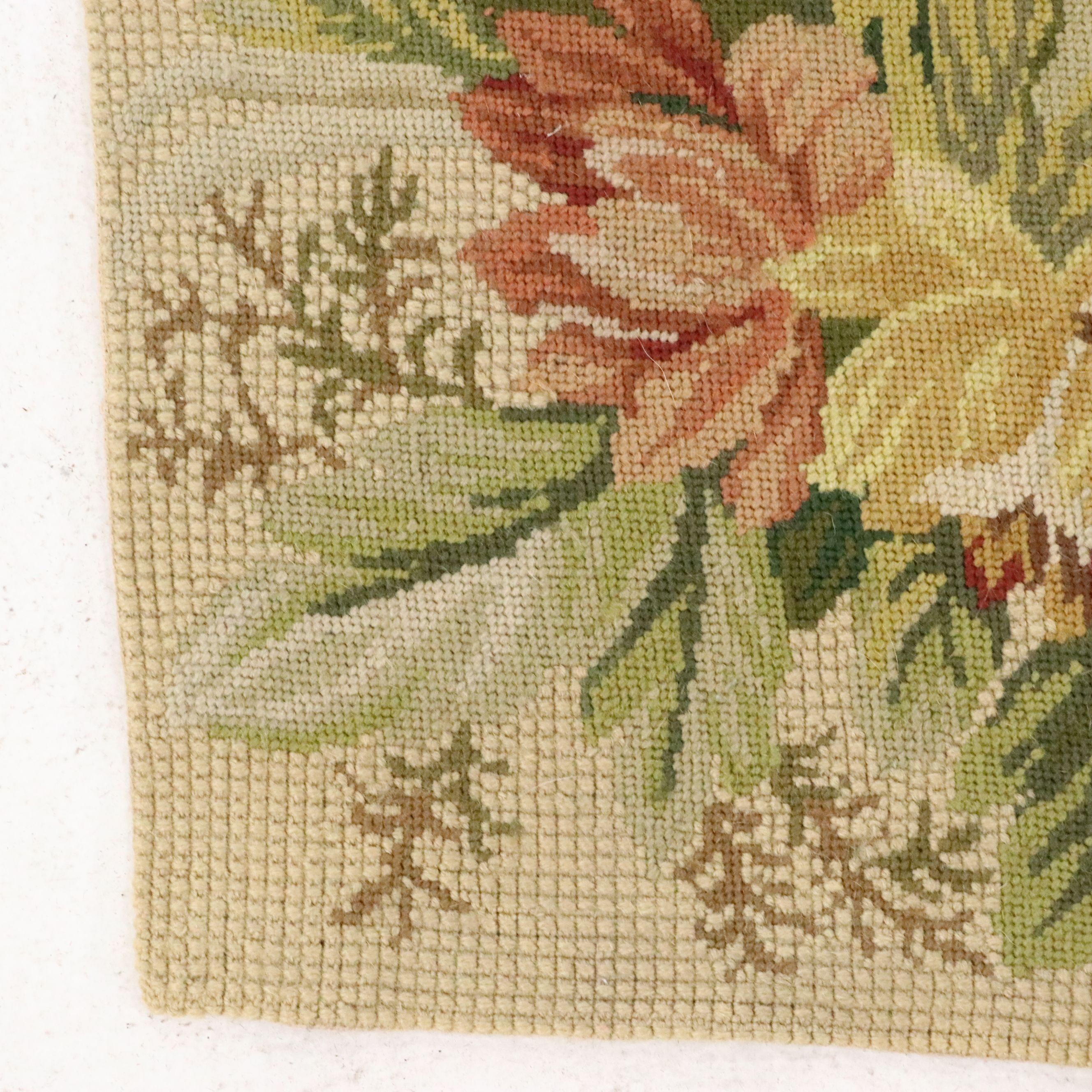 7'5 x 9'10 Handmade Needlepoint Chinese Tropical Floral Area Rug