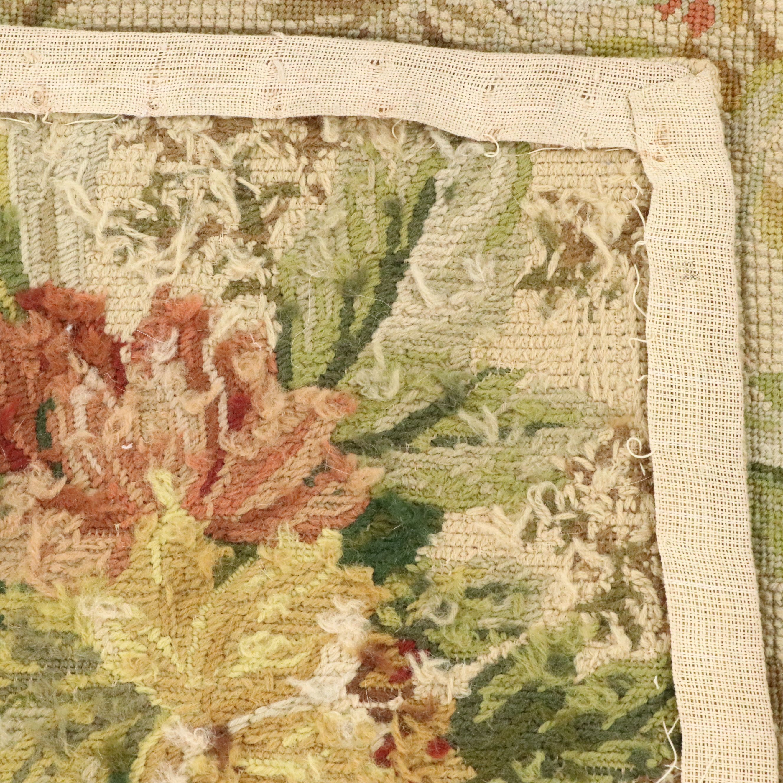 7'5 x 9'10 Handmade Needlepoint Chinese Tropical Floral Area Rug