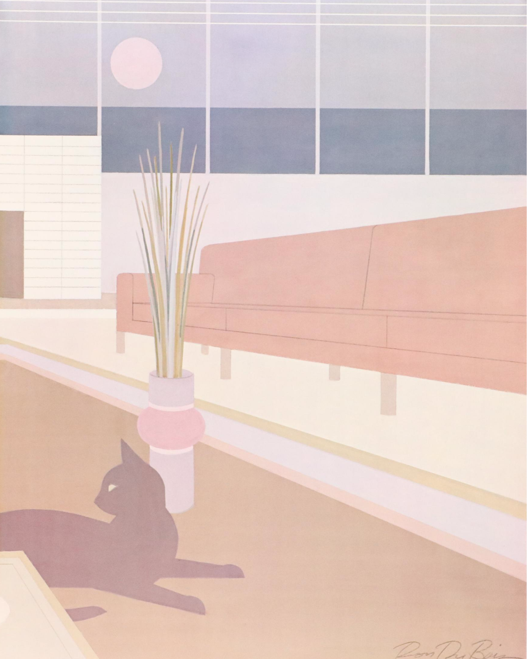 Ron DuBois Offset Lithographs of Stylized Interior Scenes, 1984