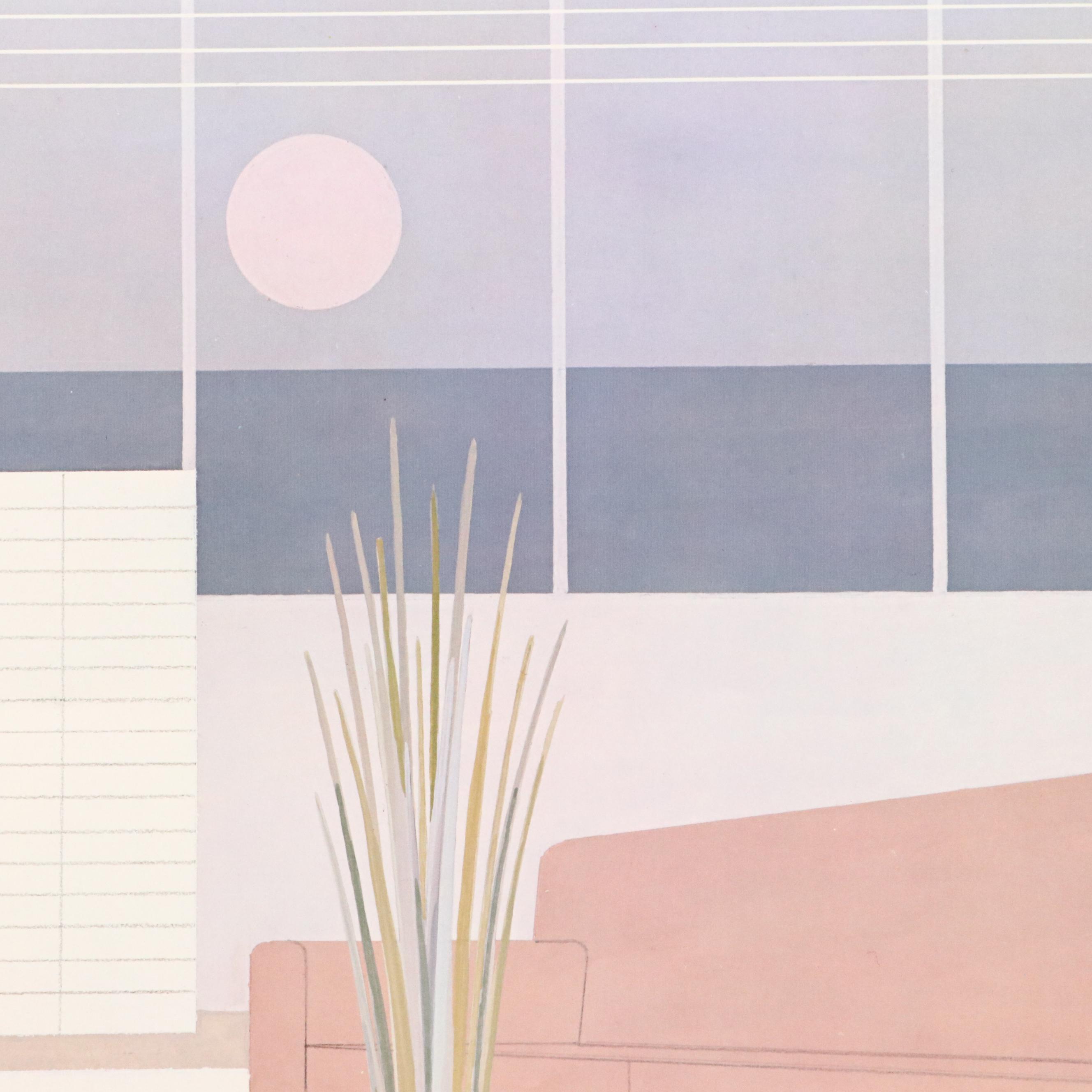 Ron DuBois Offset Lithographs of Stylized Interior Scenes, 1984