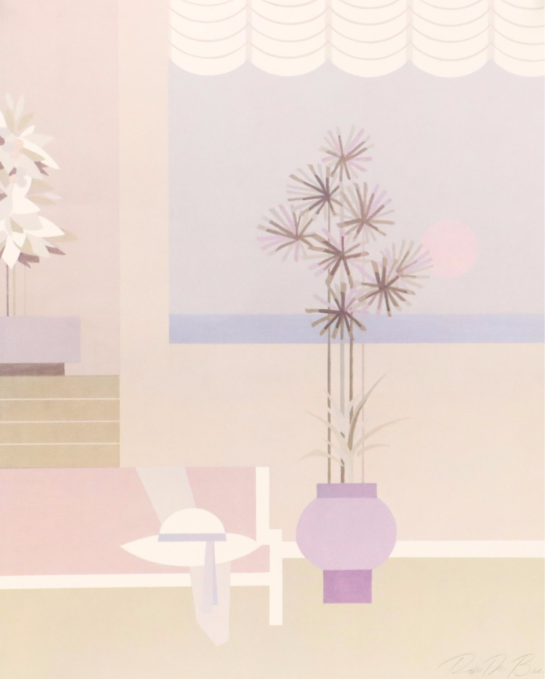 Ron DuBois Offset Lithographs of Stylized Interior Scenes, 1984