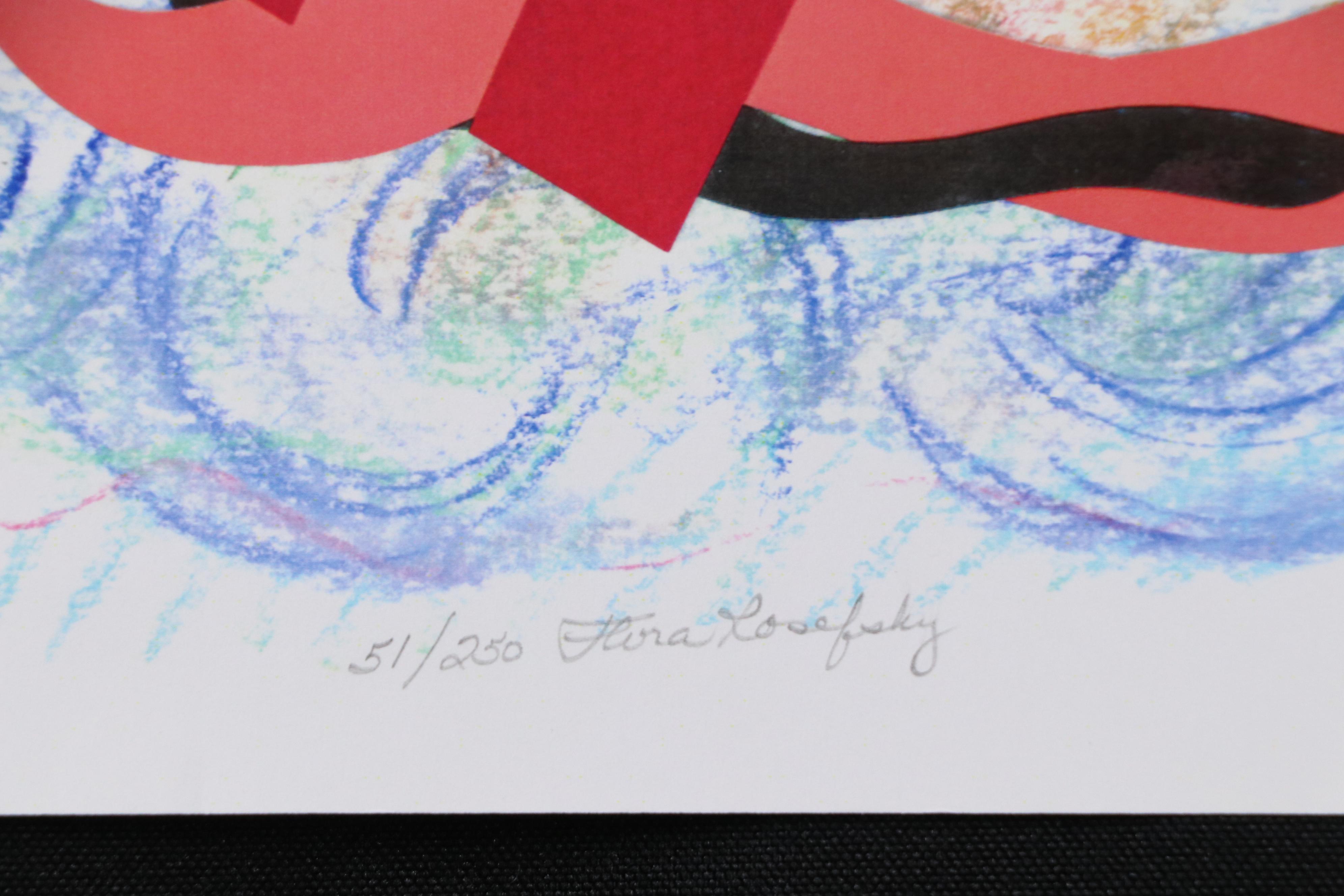 Flora Rosefsky Stylized Townscape Photomechanical Print, Late 20th Century