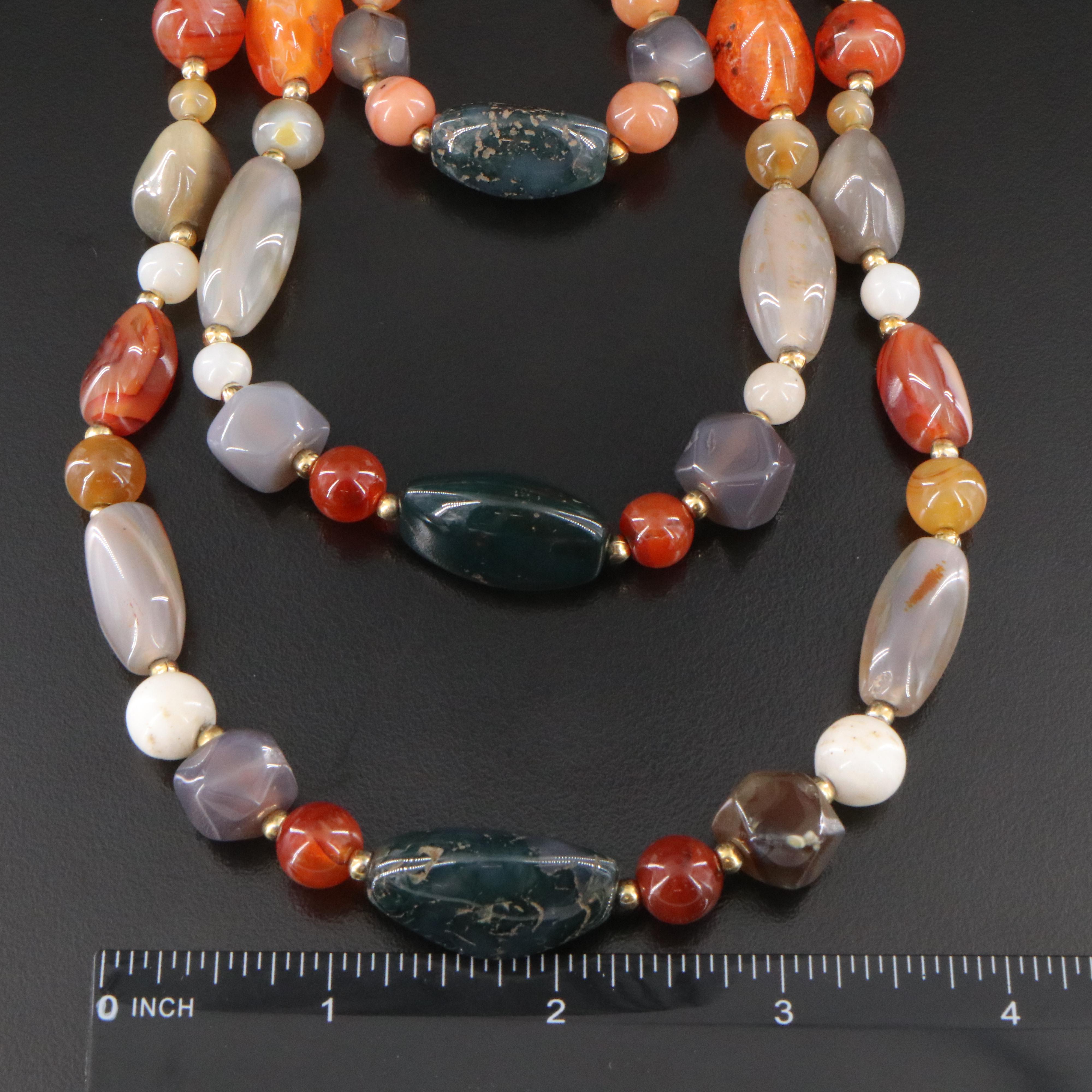 Tiered Necklace Included Agate, Black Onyx and Aventurine