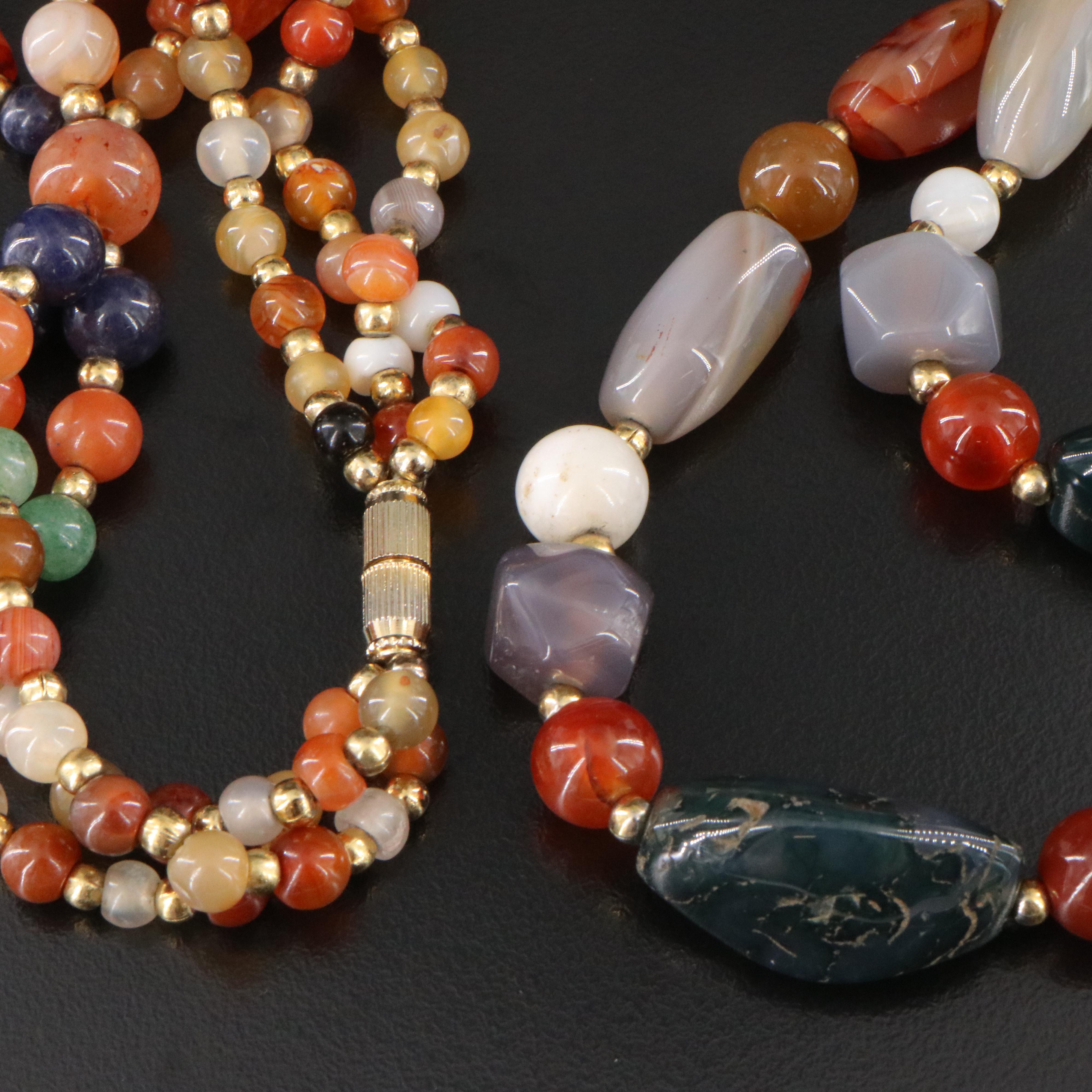 Tiered Necklace Included Agate, Black Onyx and Aventurine