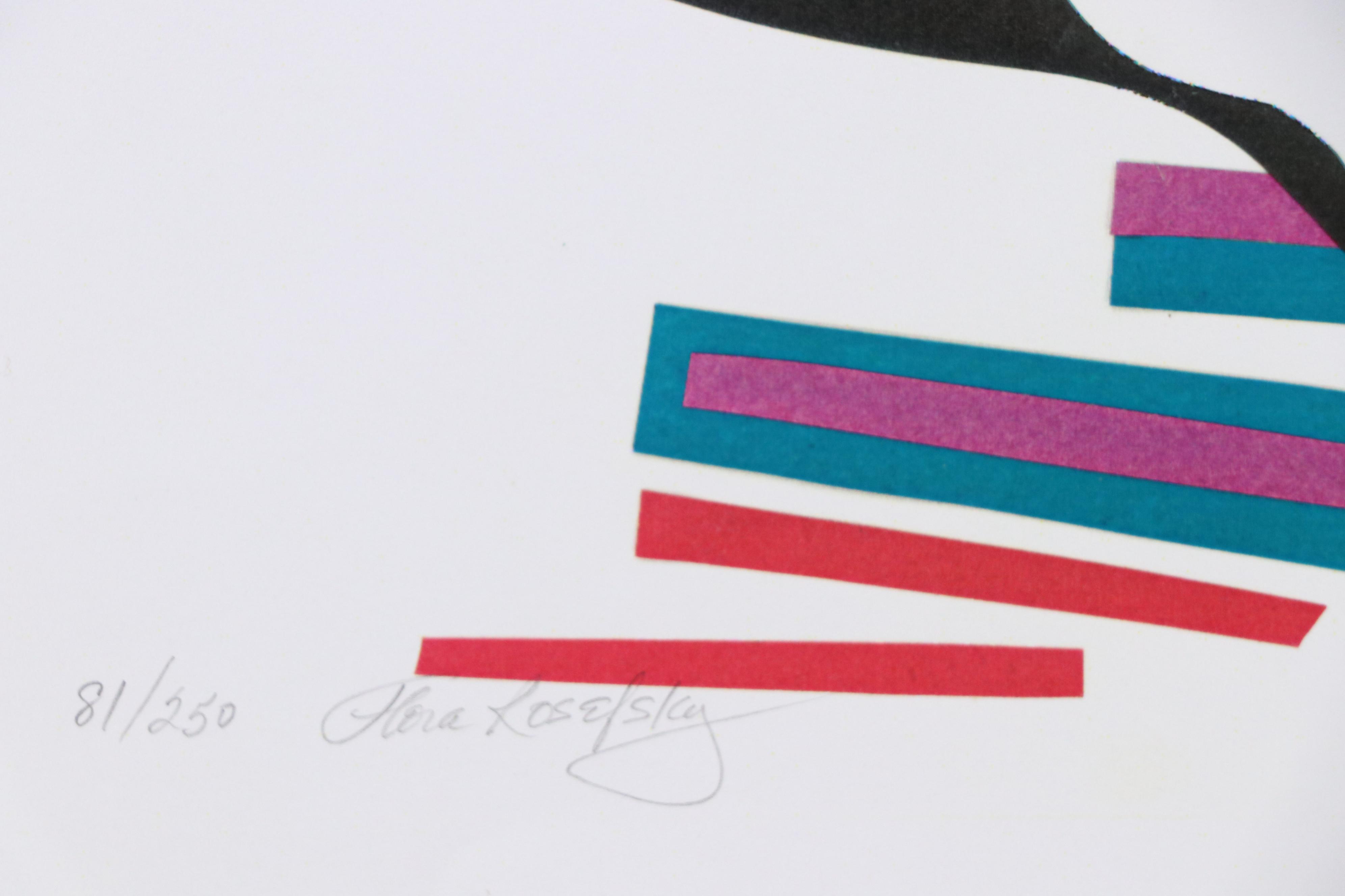 Flora Rosefsky Stylized Townscape Photomechanical Print, Late 20th Century