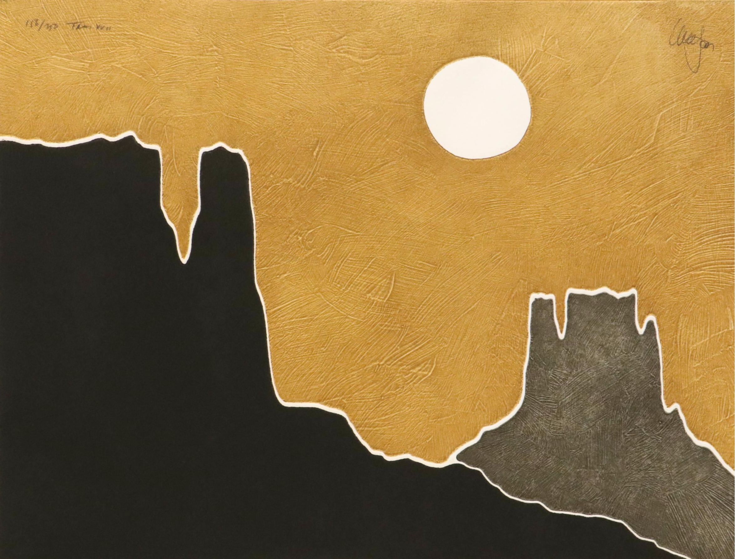 Peter Keefer Collagraphs of Southwestern Landscapes "Taos XL" and "Taos XVII"