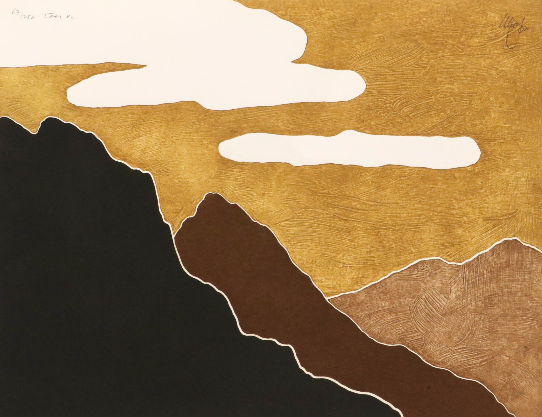 Peter Keefer Collagraphs of Southwestern Landscapes "Taos XL" and "Taos XVII"