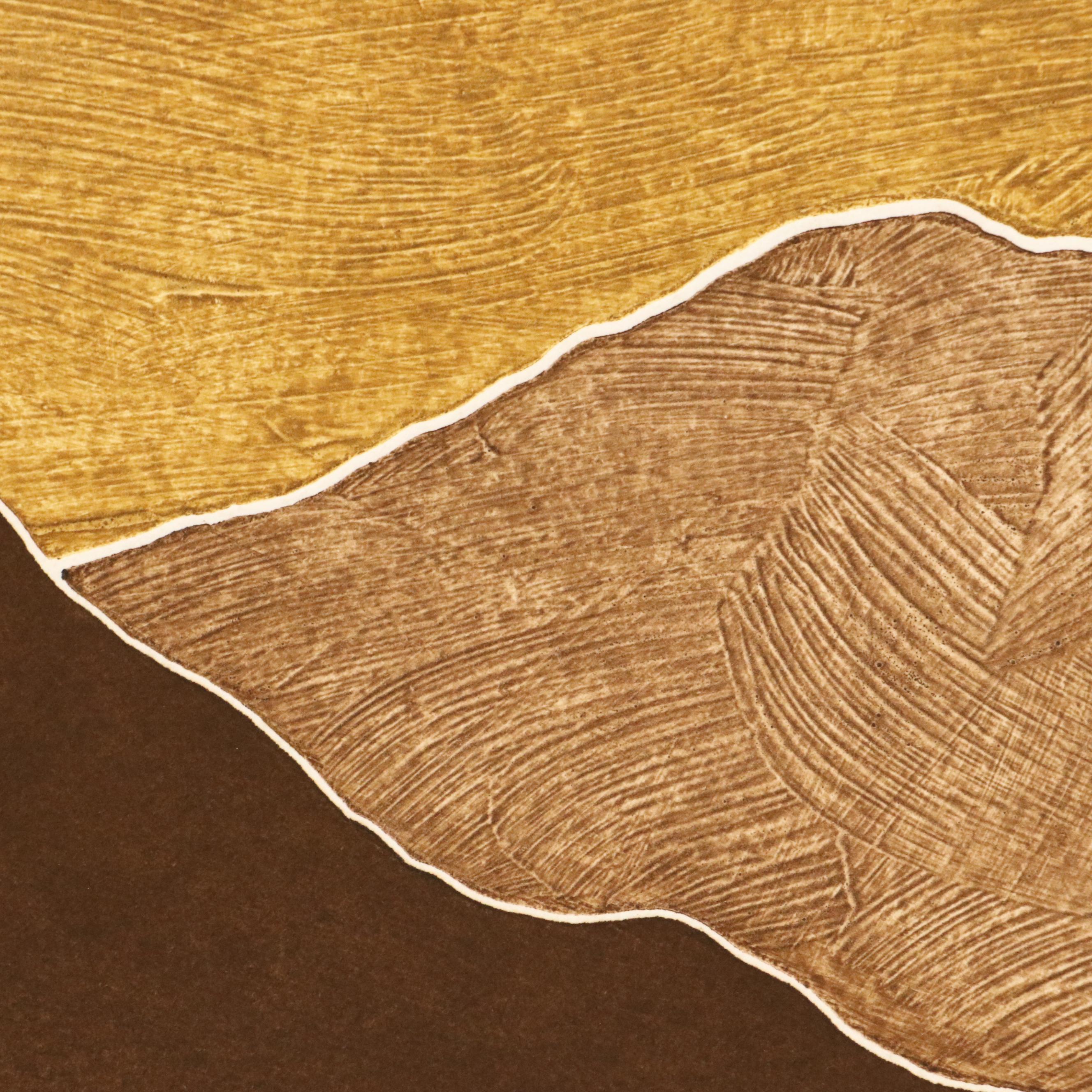 Peter Keefer Collagraphs of Southwestern Landscapes "Taos XL" and "Taos XVII"