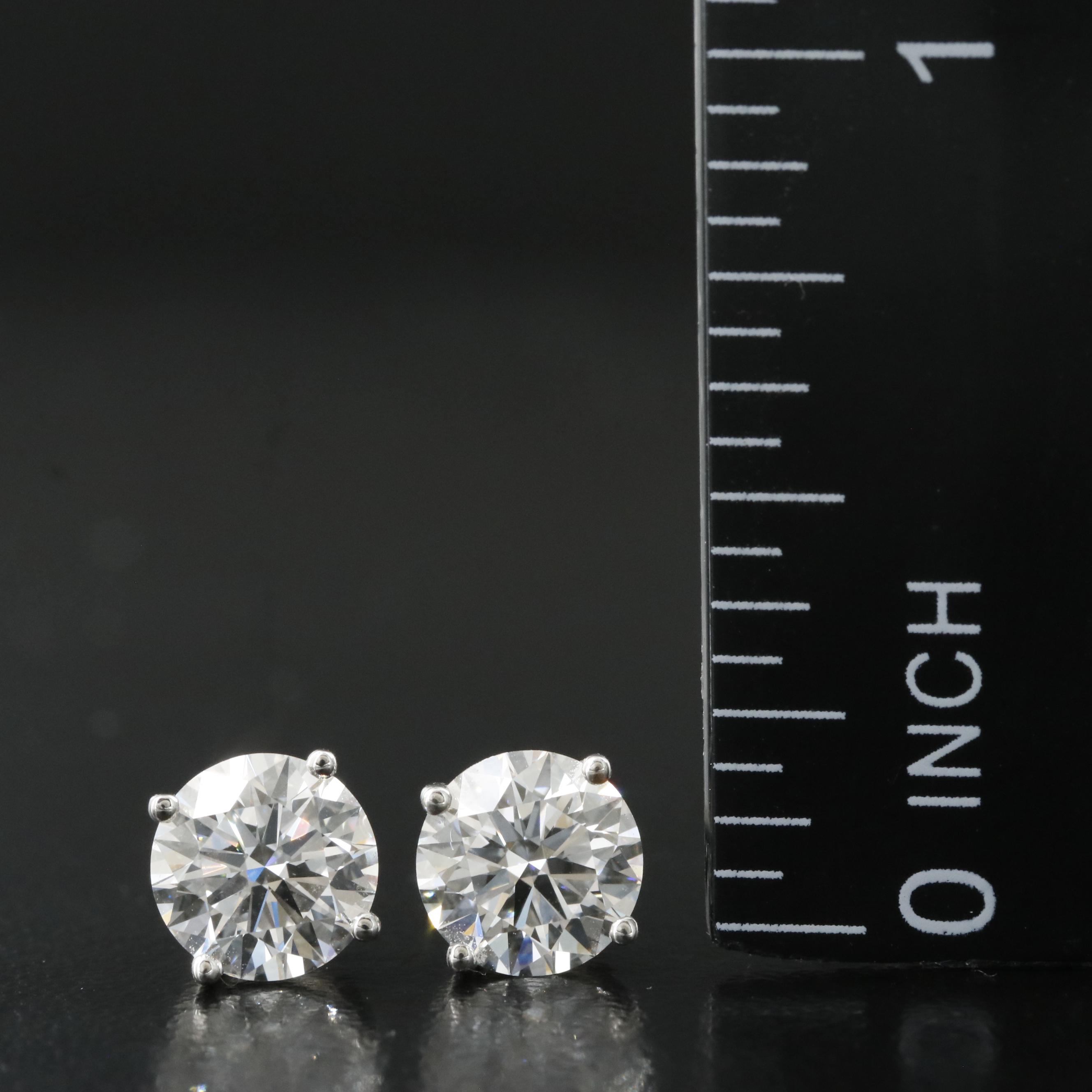 Platinum 2.10 CTW Lab Grown Diamond Stud Earrings with IGI Reports