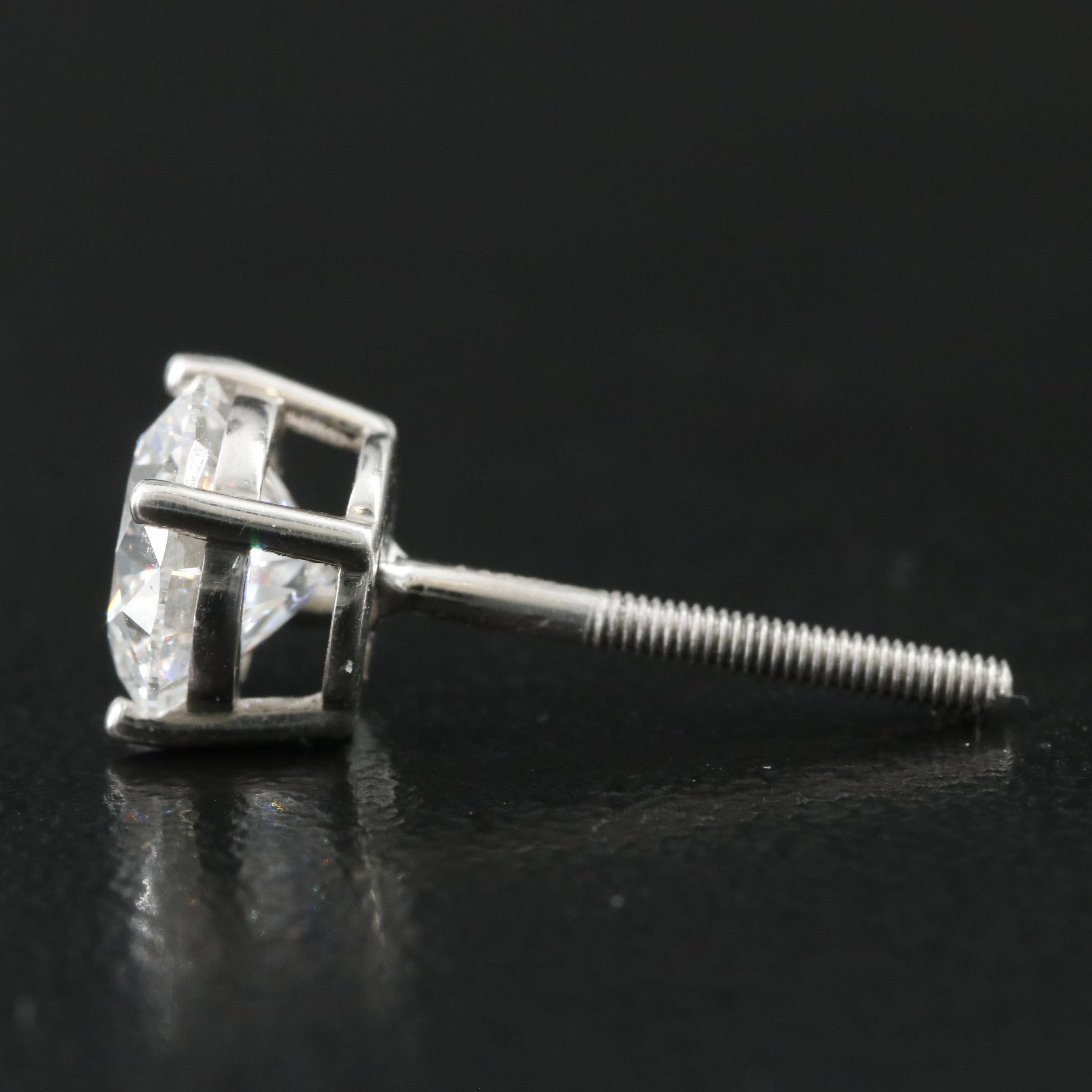 Platinum 2.10 CTW Lab Grown Diamond Stud Earrings with IGI Reports