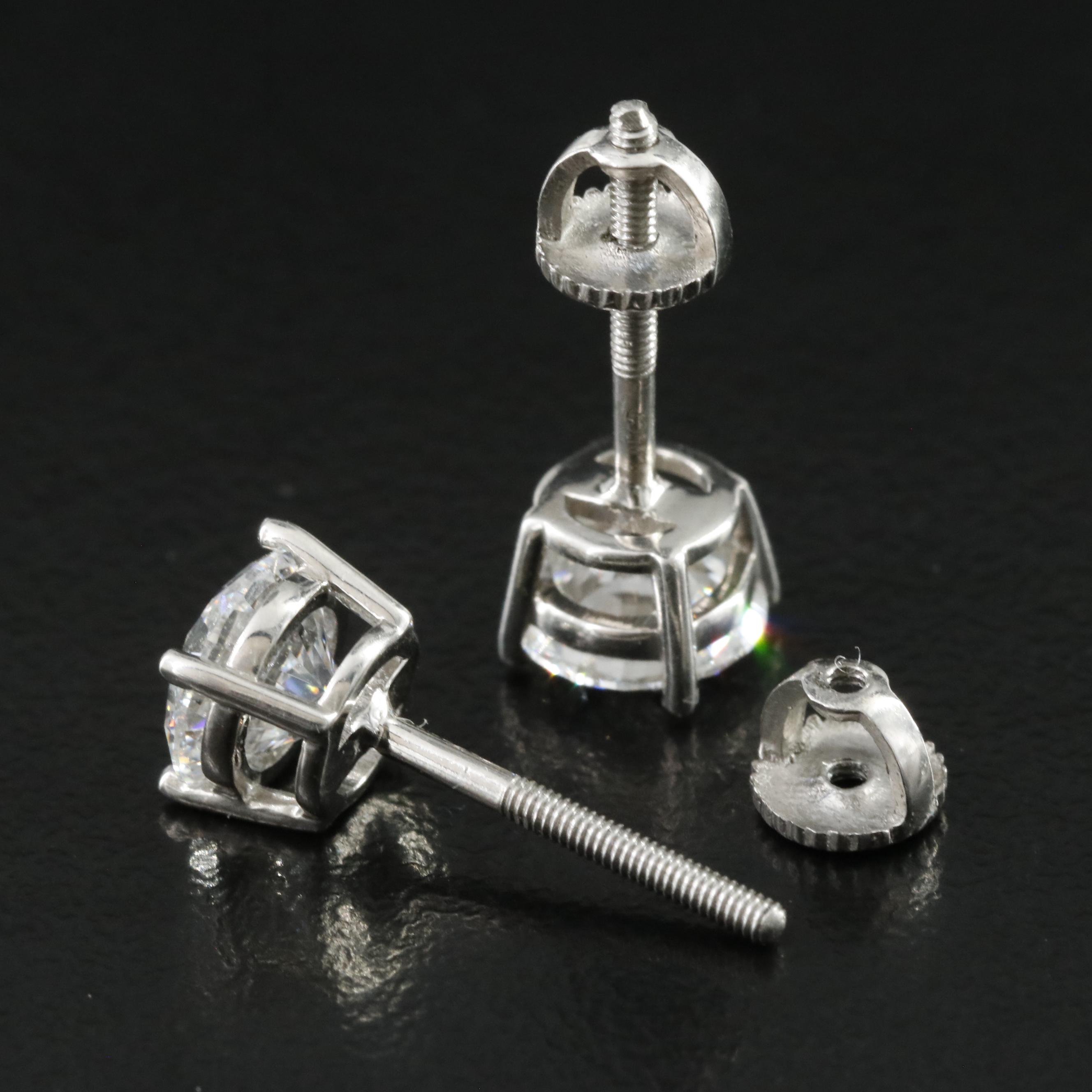 Platinum 2.10 CTW Lab Grown Diamond Stud Earrings with IGI Reports