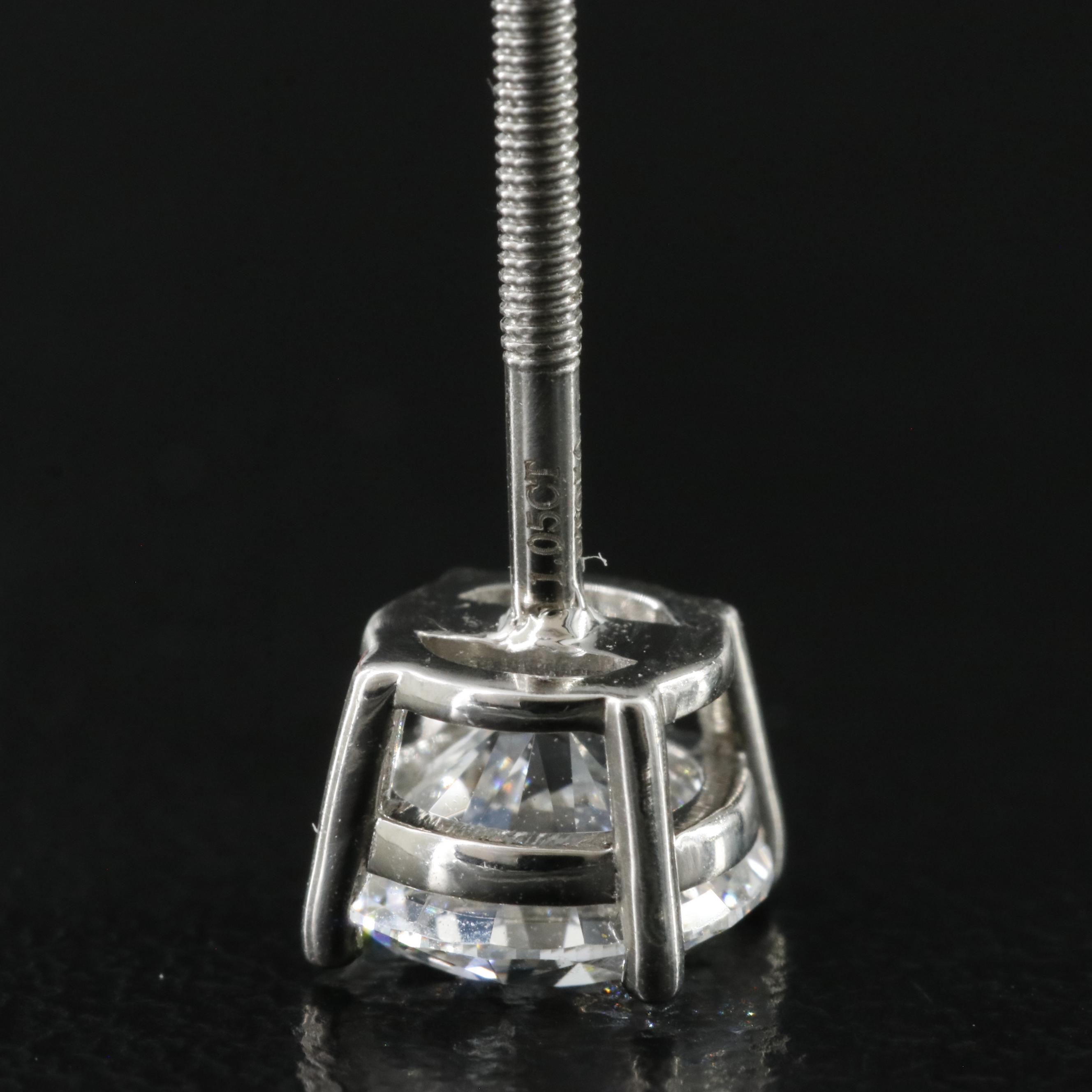 Platinum 2.10 CTW Lab Grown Diamond Stud Earrings with IGI Reports