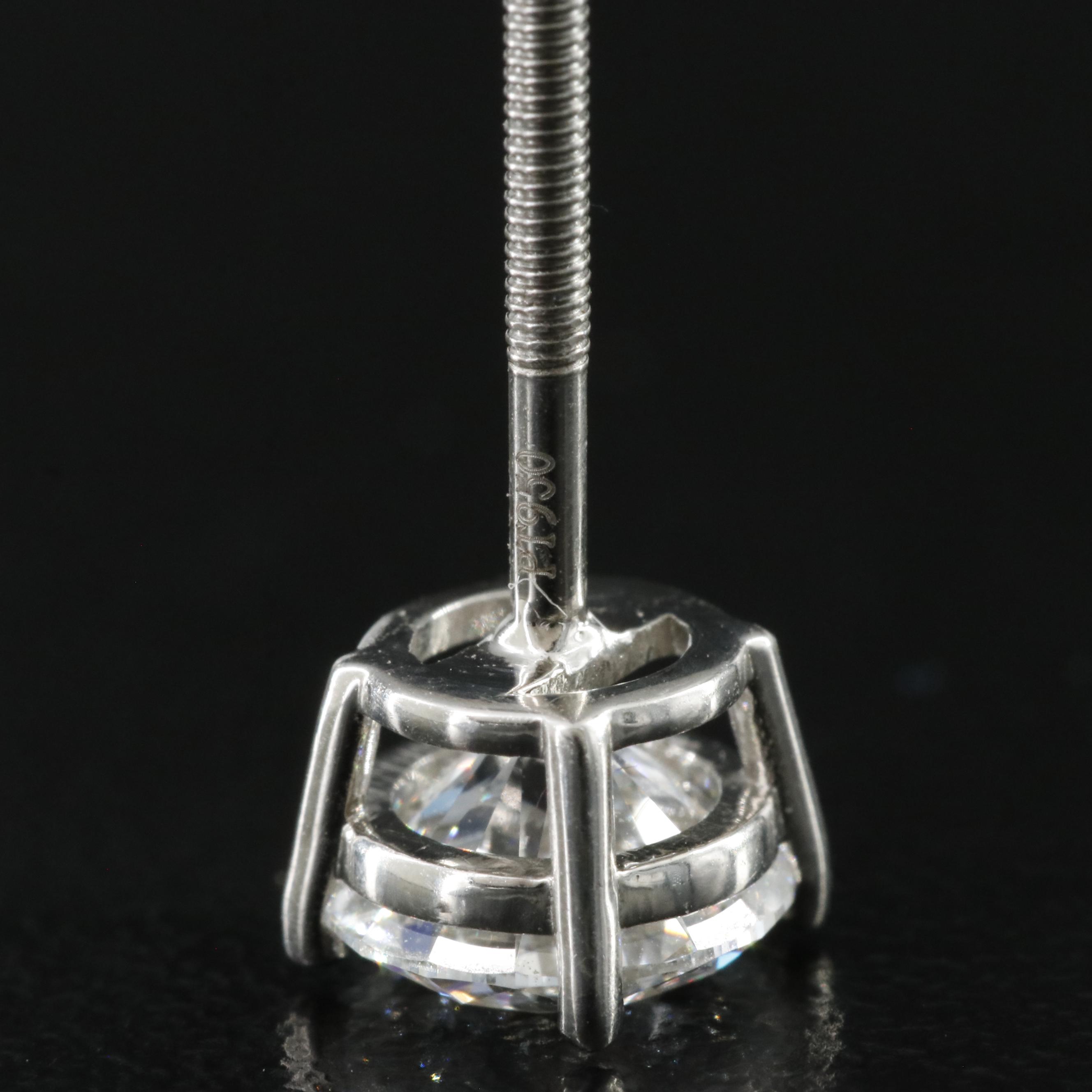 Platinum 2.10 CTW Lab Grown Diamond Stud Earrings with IGI Reports