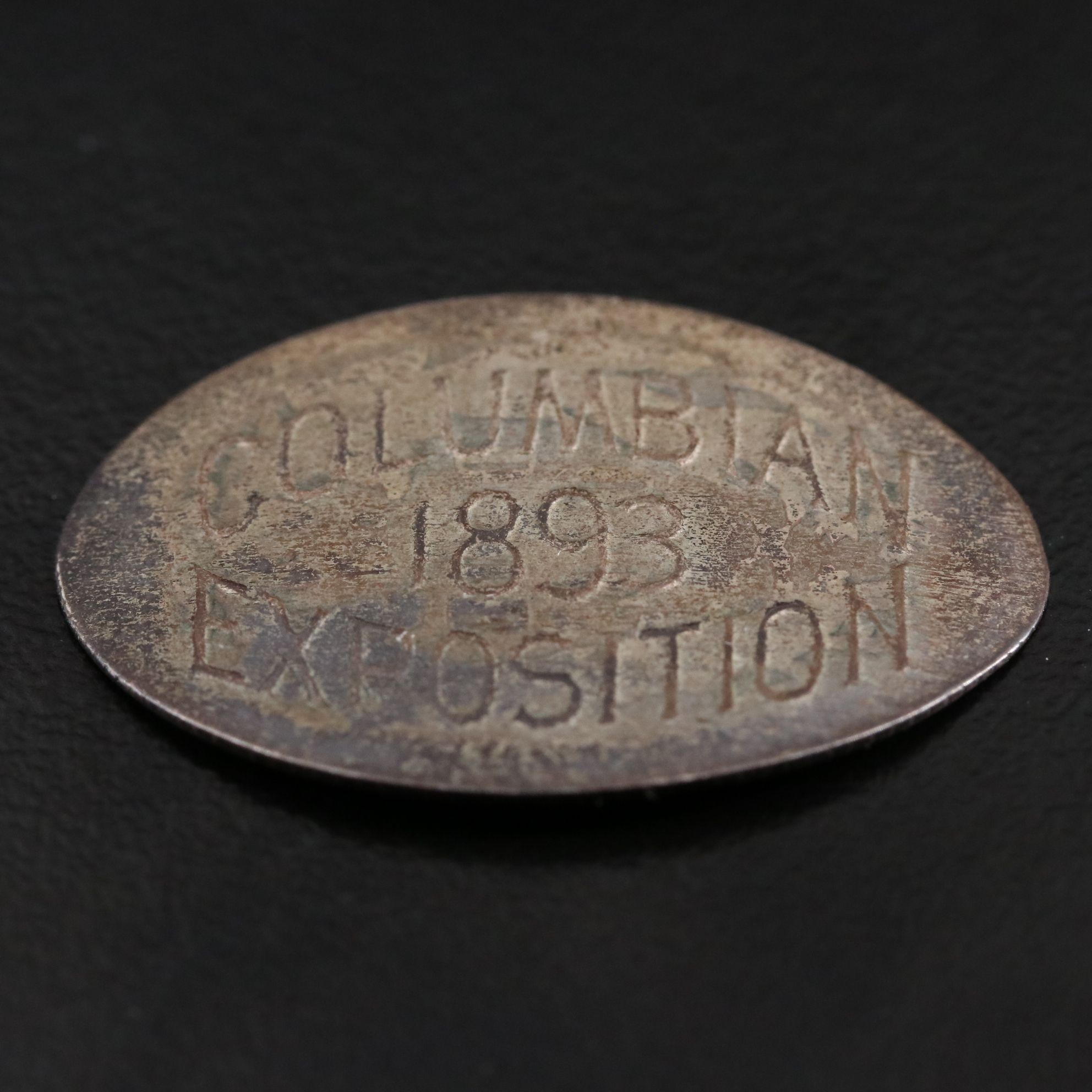 1893 Columbia Exposition Souvenir Rolled Out Silver Dime