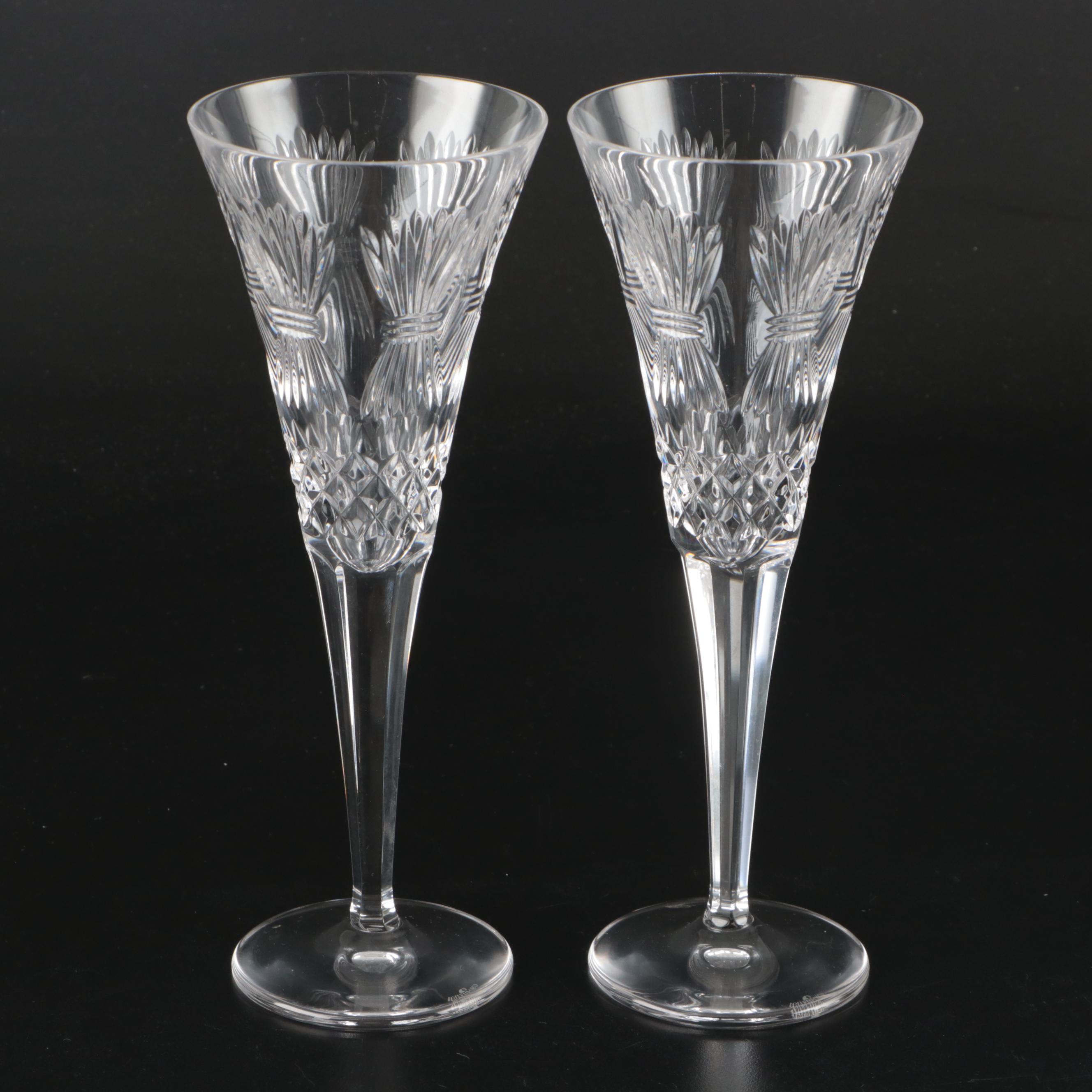 Waterford "Mooncoin" Crystal Highball Glasses with Other Waterford Glassware