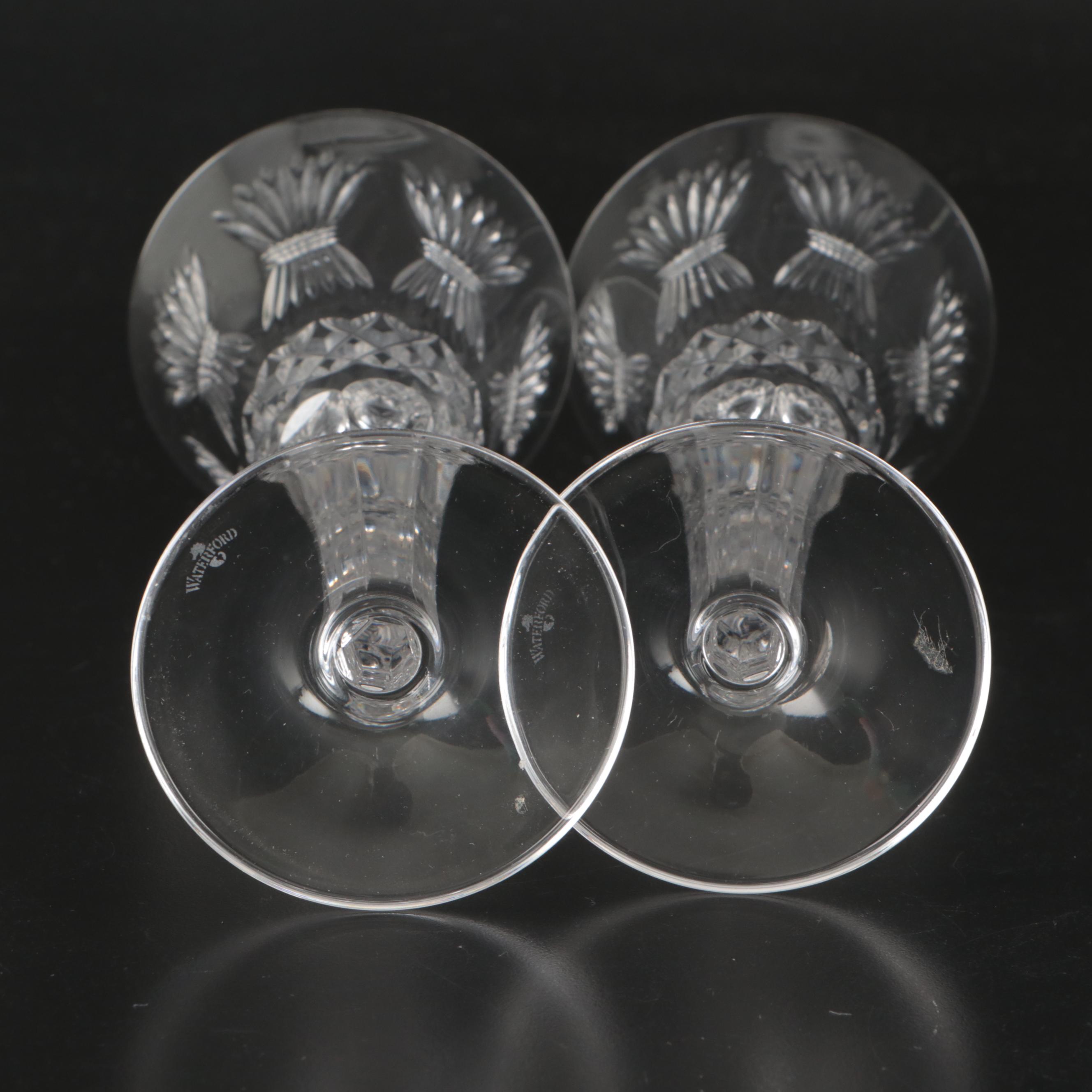 Waterford "Mooncoin" Crystal Highball Glasses with Other Waterford Glassware