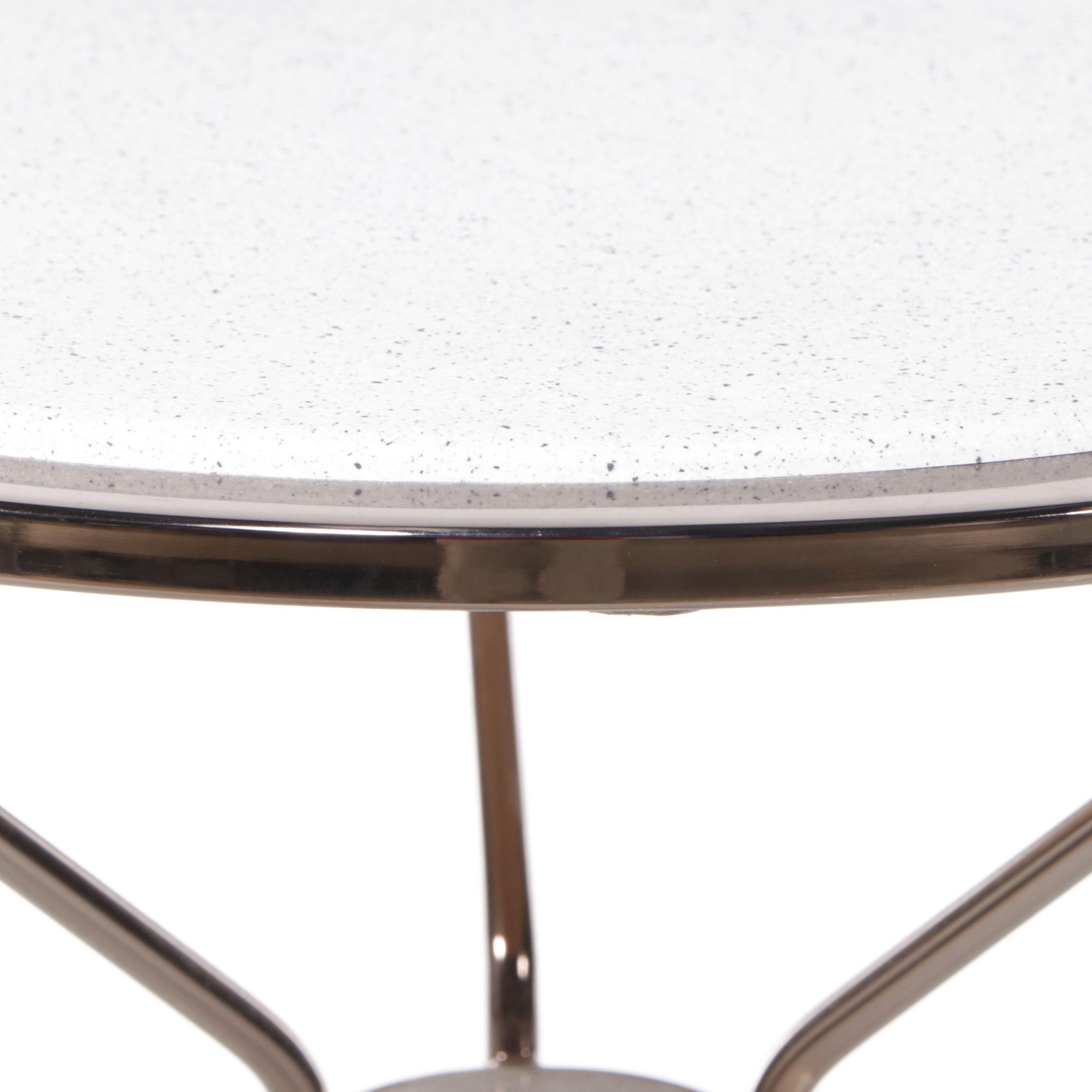 Contemporary Stone Top and Chromed Metal Pedestal Table
