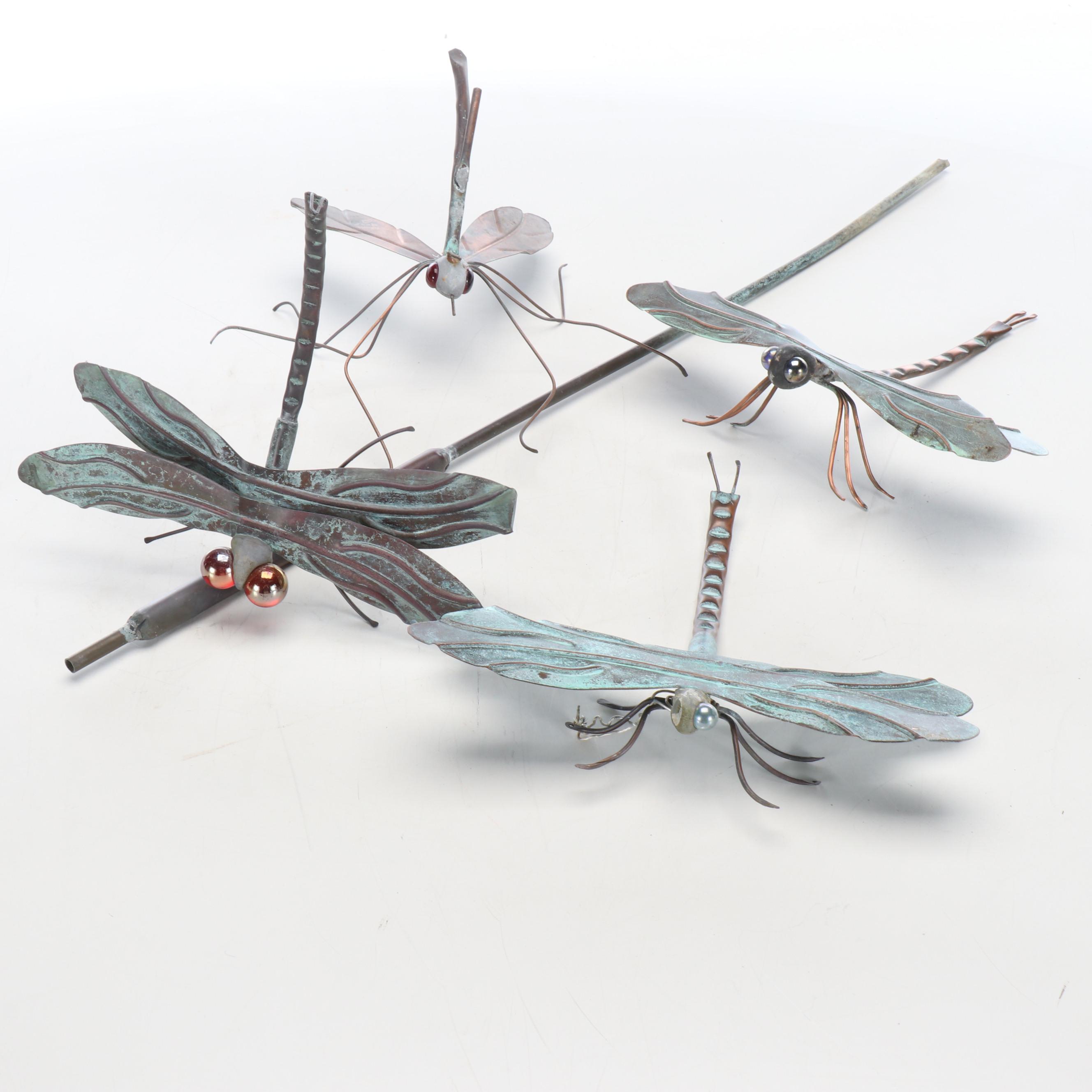 Metal Dragonfly Garden Sculptures