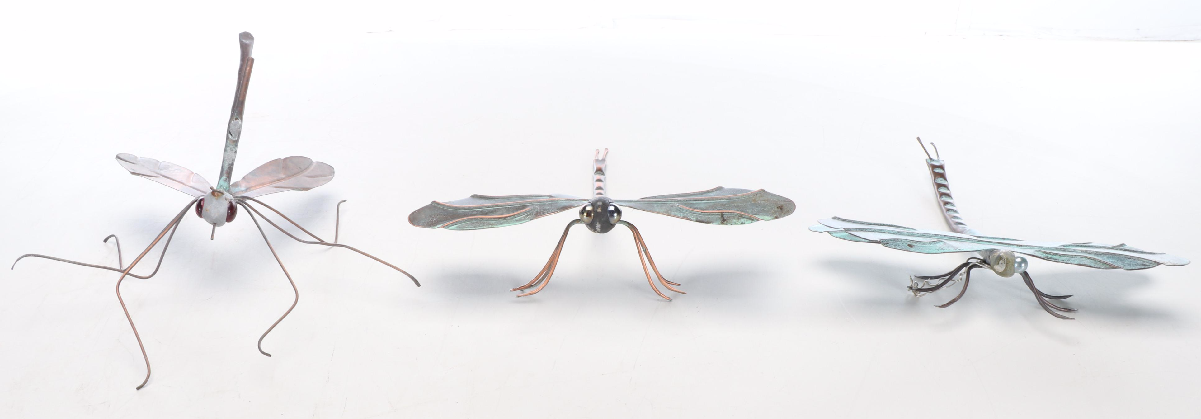 Metal Dragonfly Garden Sculptures
