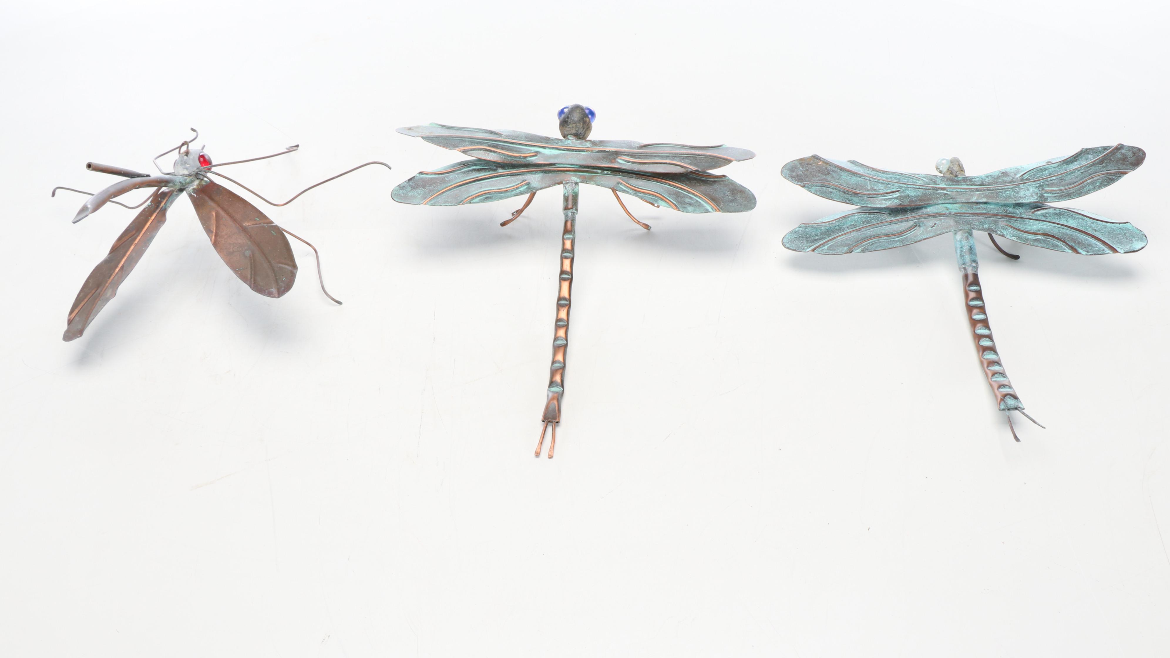 Metal Dragonfly Garden Sculptures