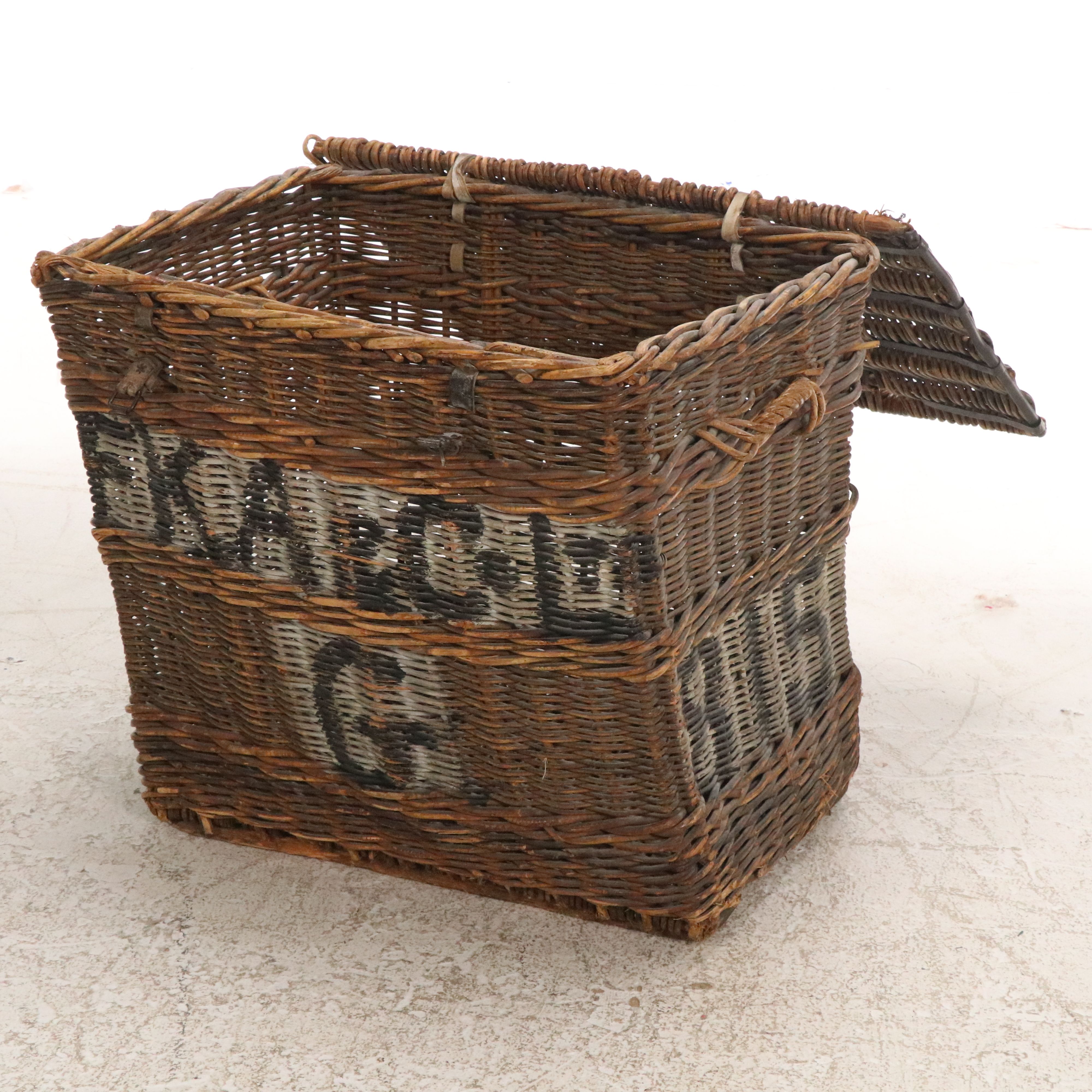 English Wicker Mill Basket, Late 19th/ Early 20th Century