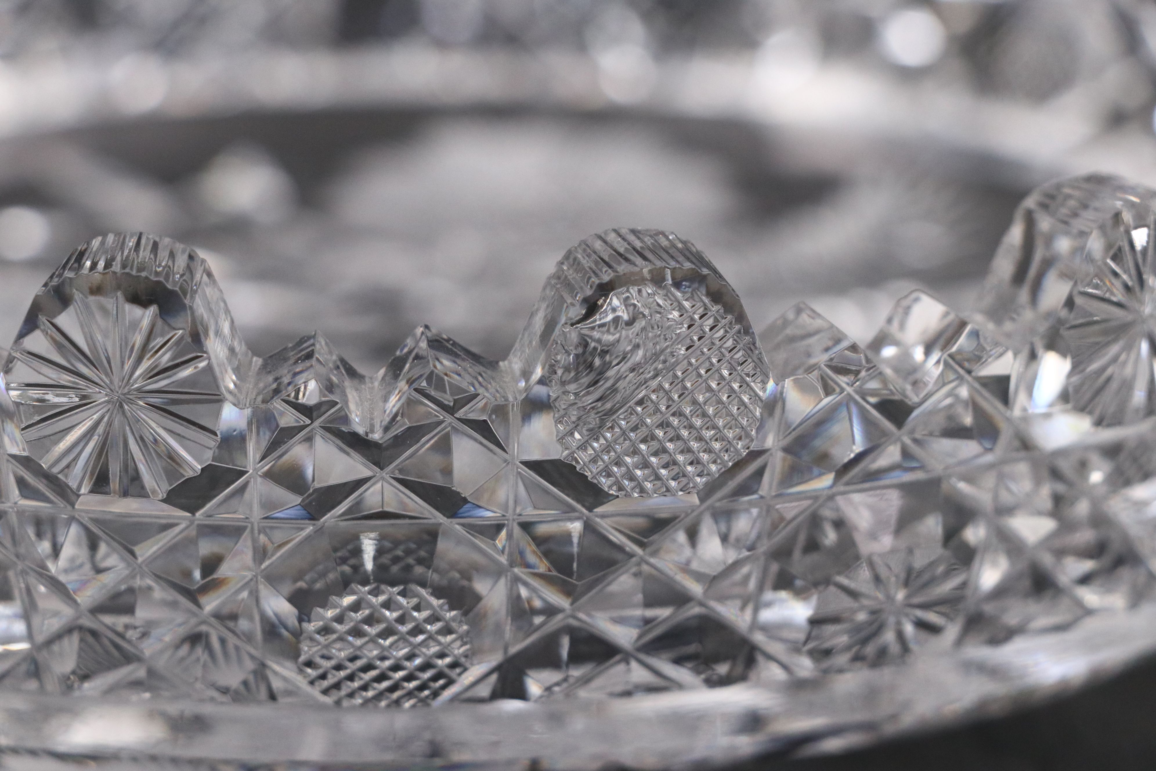 American Brilliant Cut Crystal Vase, Hobnail Glass Bowl, and More Table Décor