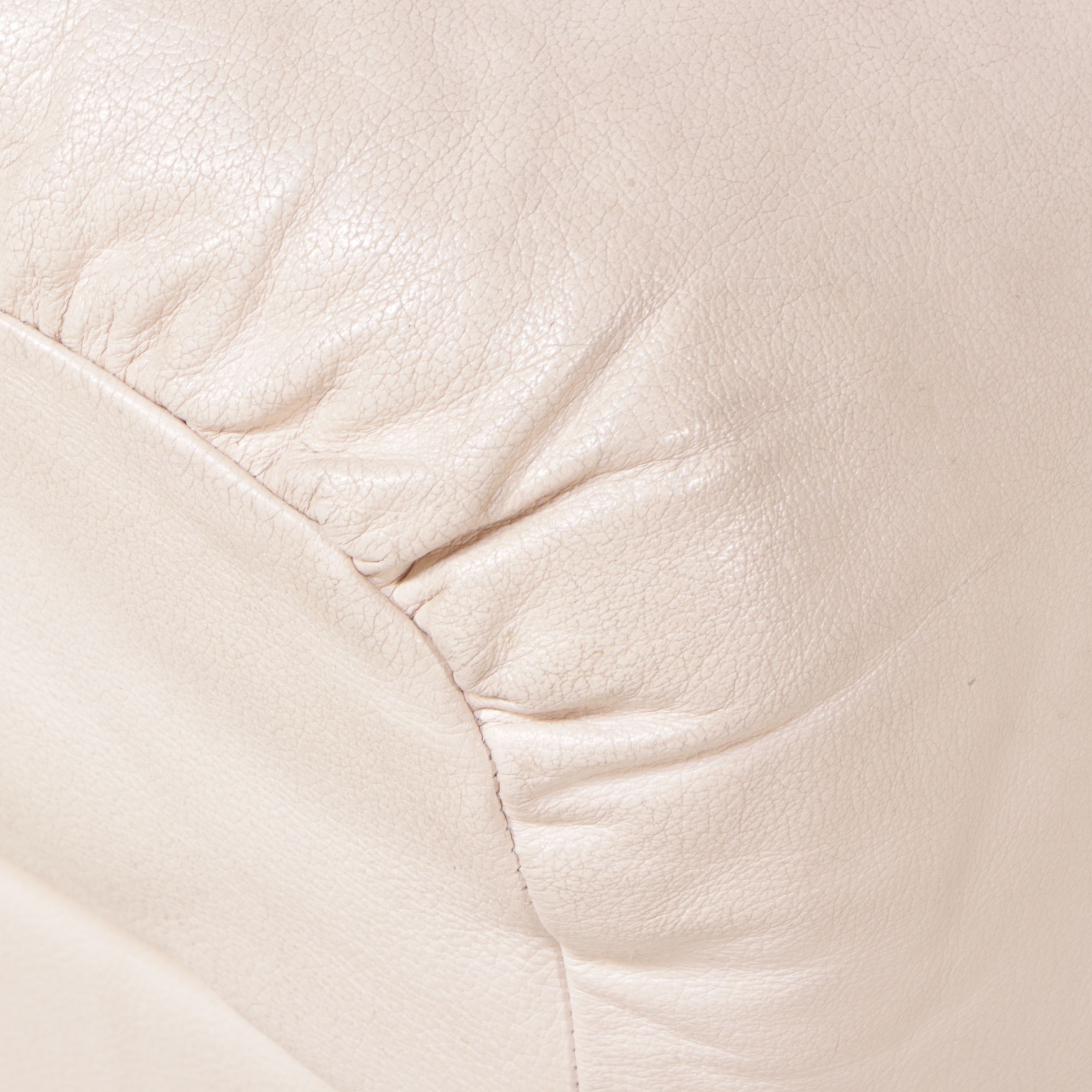 Pair of Italian Modern Style Overstuffed Leather Armchairs with Ottoman