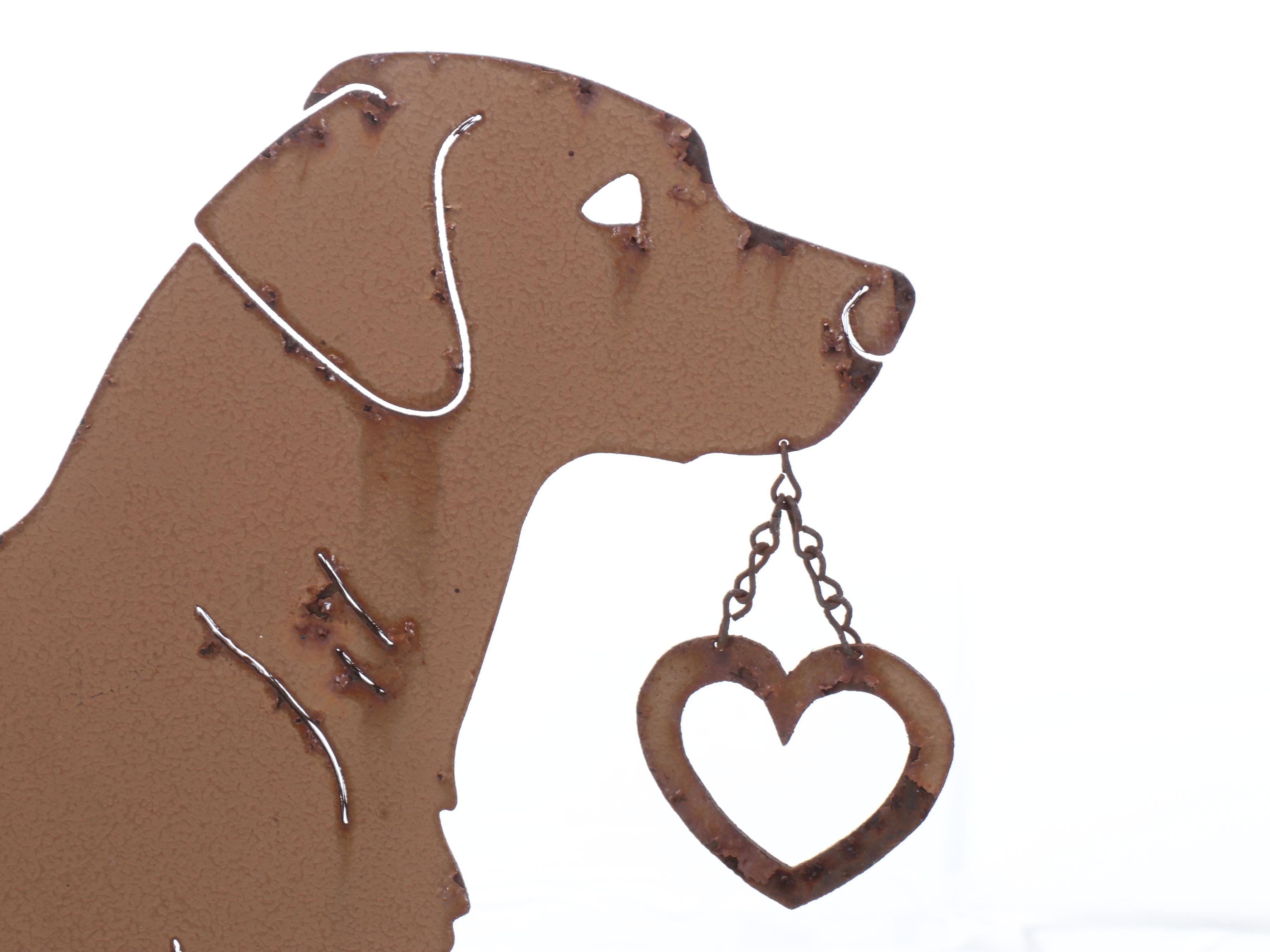 Dog and Squirrel Crossing Metal Garden Sculptures