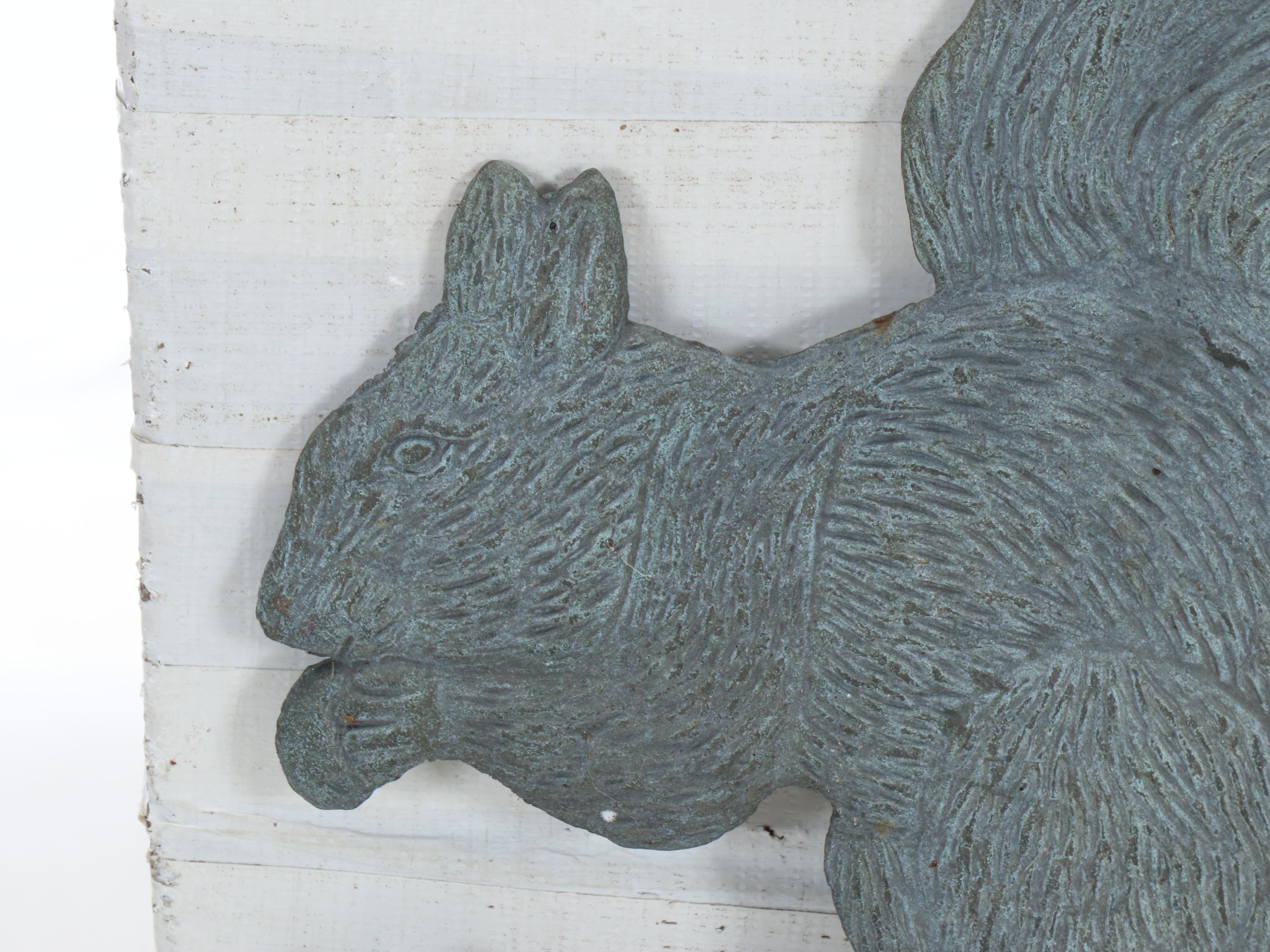 Dog and Squirrel Crossing Metal Garden Sculptures