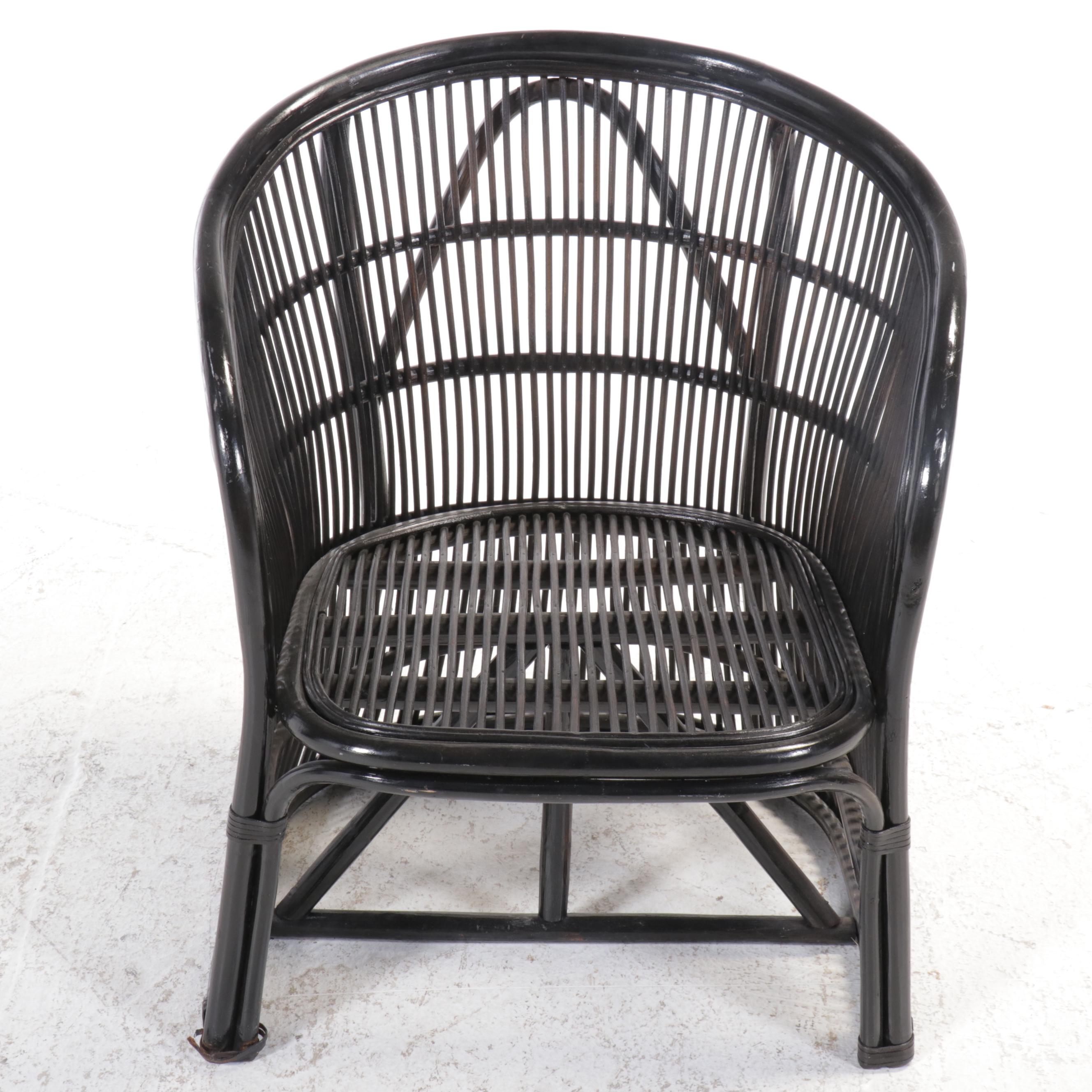 Painted Rattan Armchair