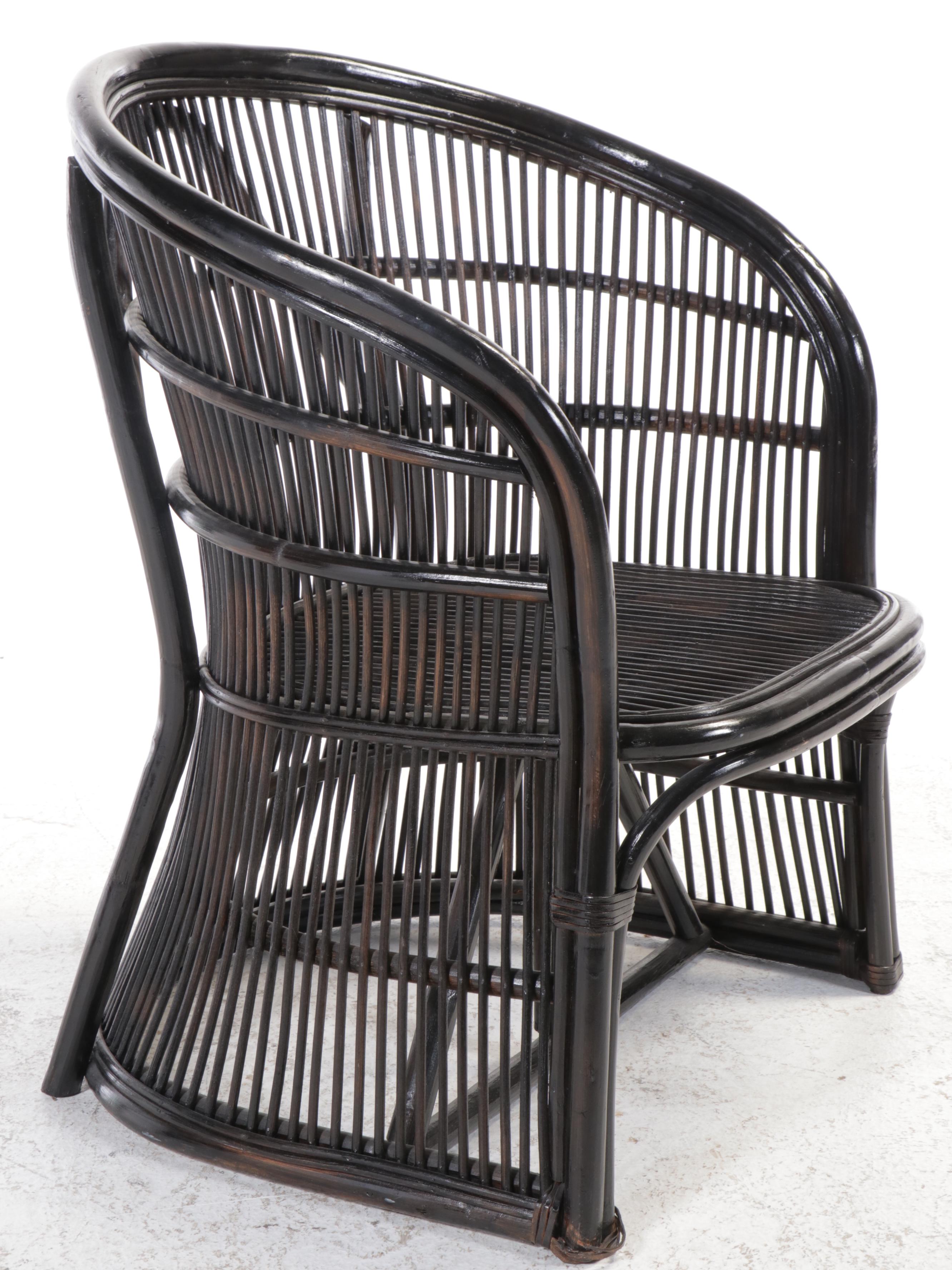 Painted Rattan Armchair