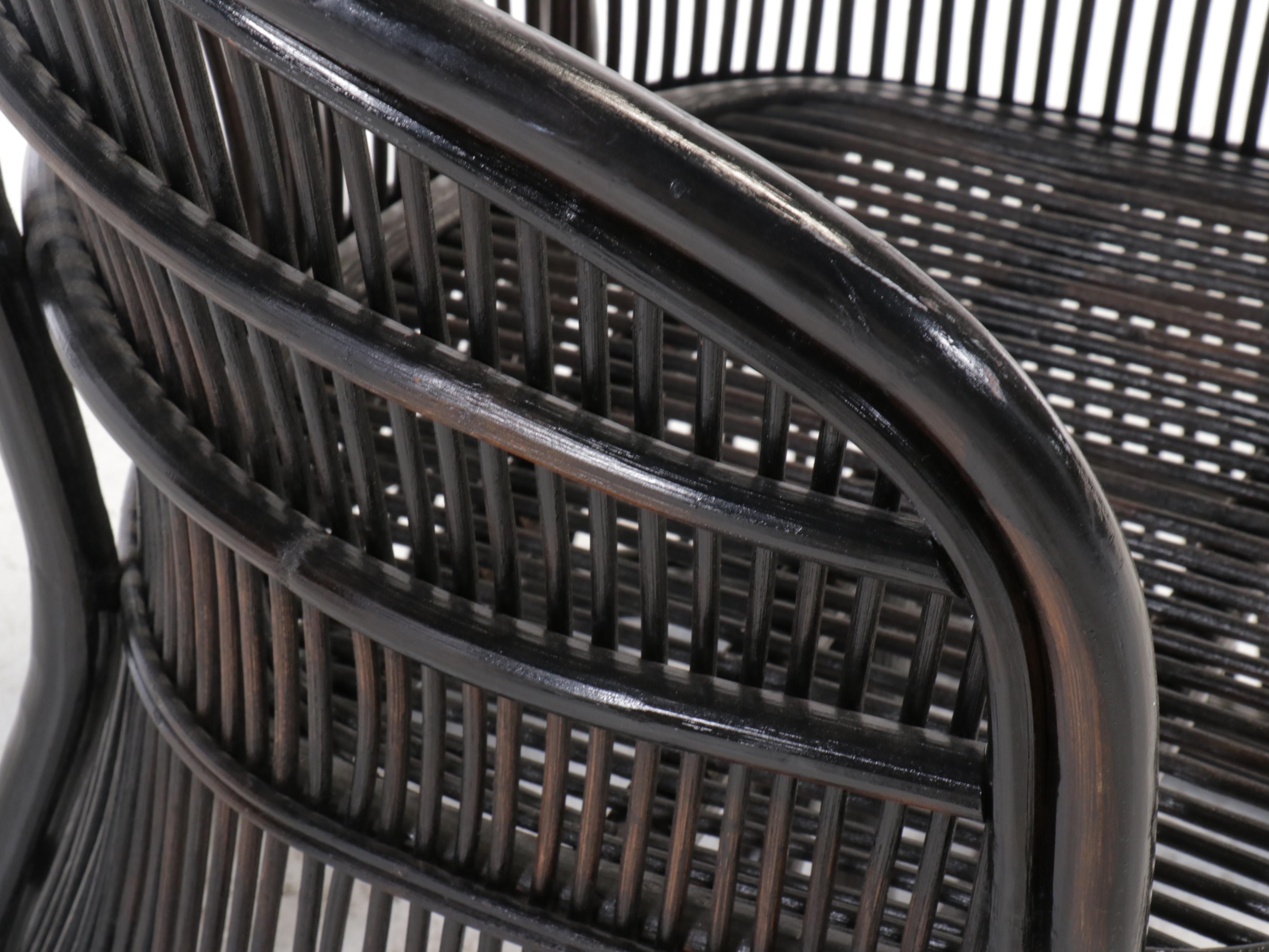 Painted Rattan Armchair